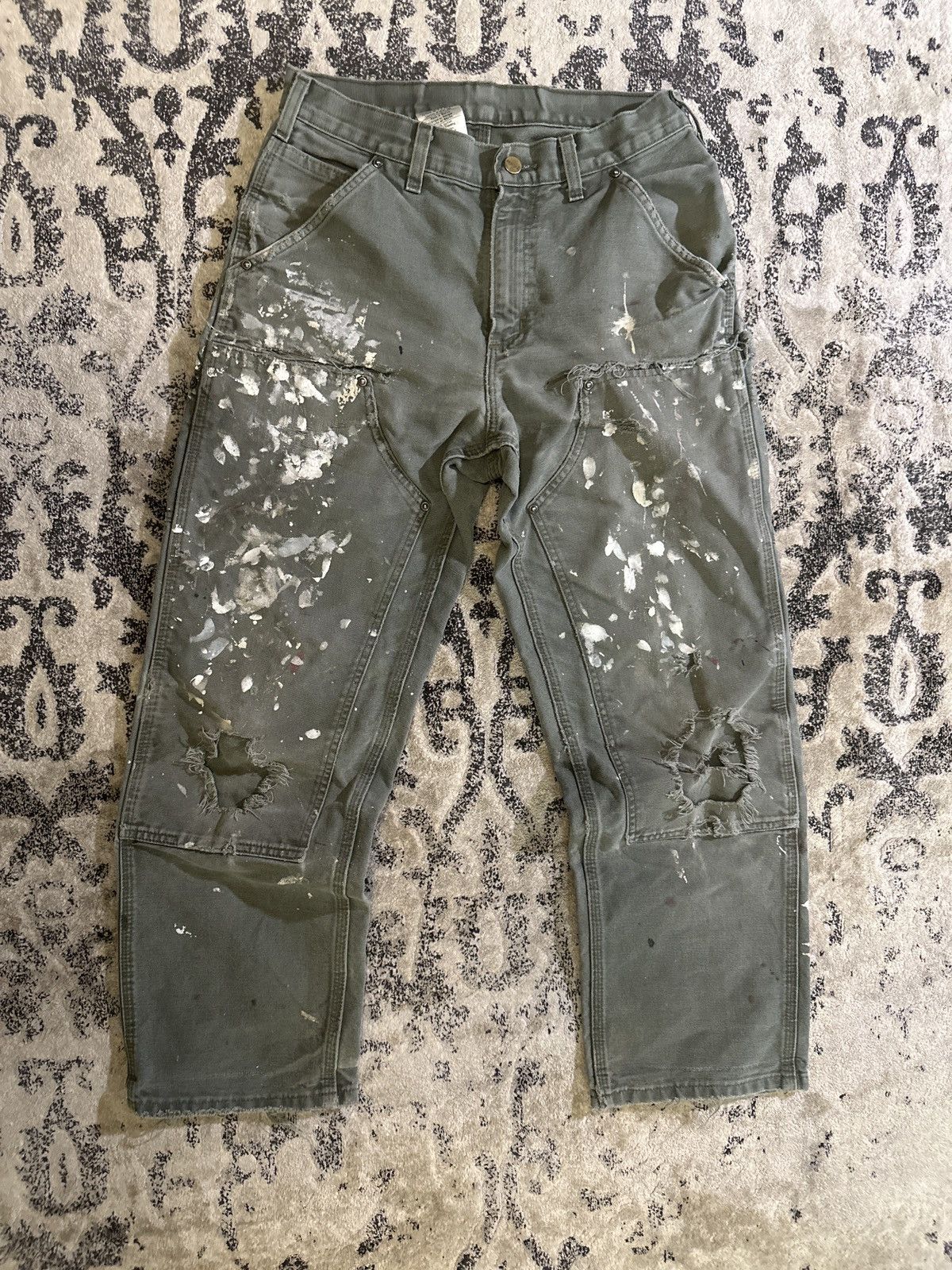 Carhartt × Vintage Vintage Carhartt Double Knee Paint Splatter Pants Size US 30 / EU 46 - 1 Thumbnail