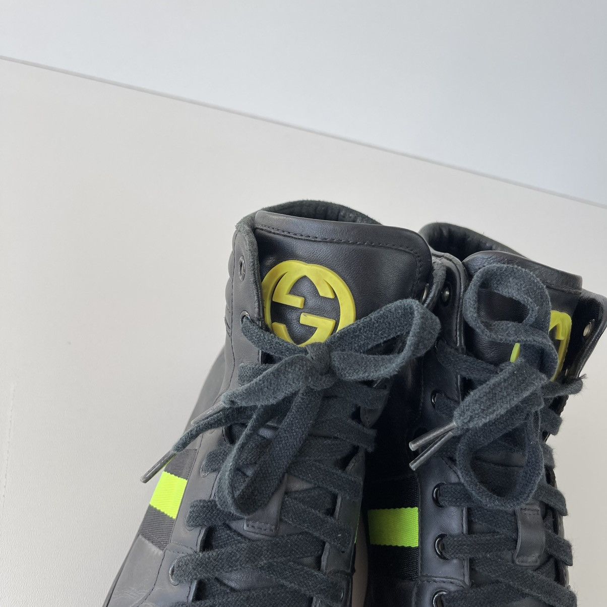 Gucci Gucci GG Nigh Top Viaggio Collection Leather Sneakers Black Size US 8 / EU 41 - 8 Thumbnail