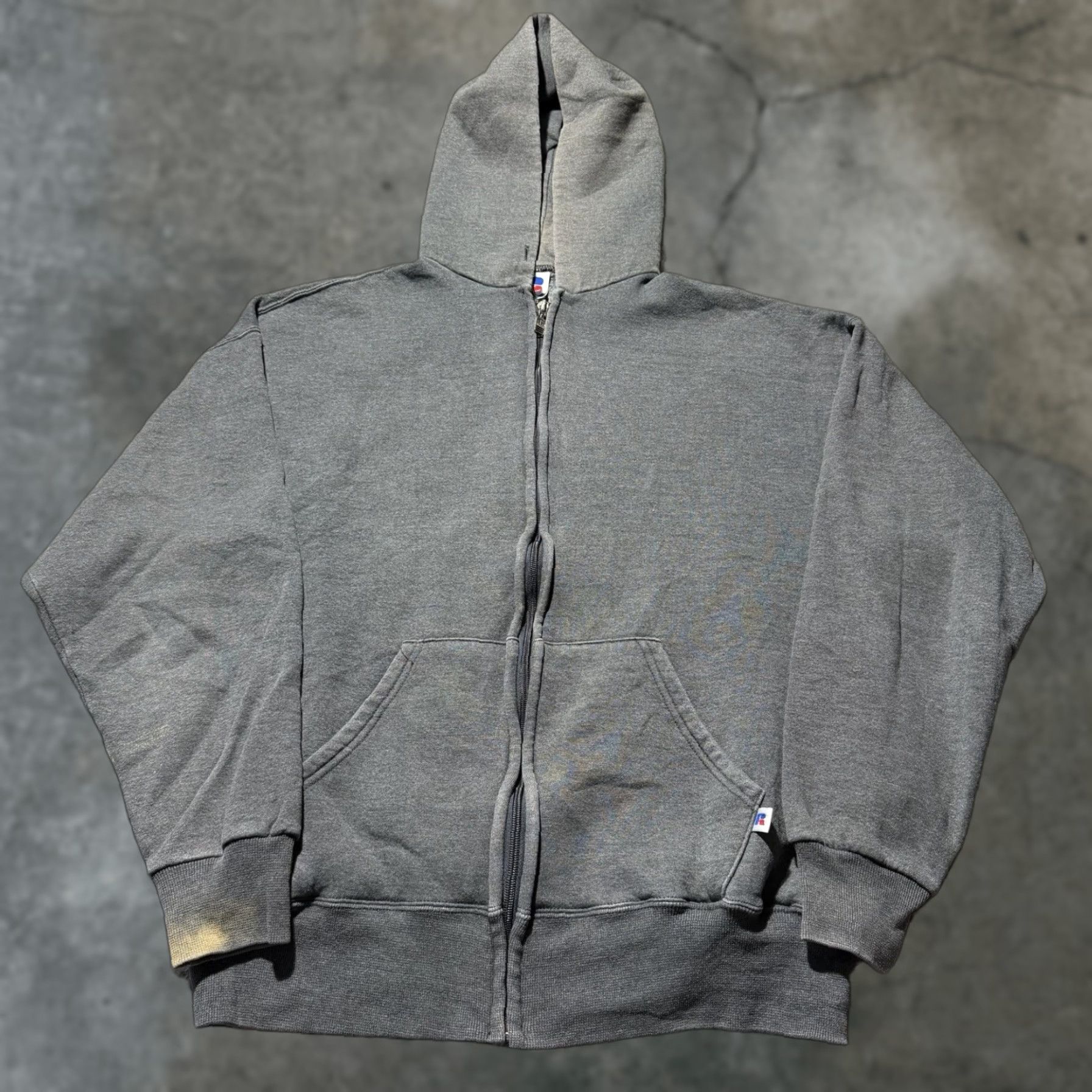 90s Russell Blank zip parka GRAY XL Russell Athletic Vintage 90s 