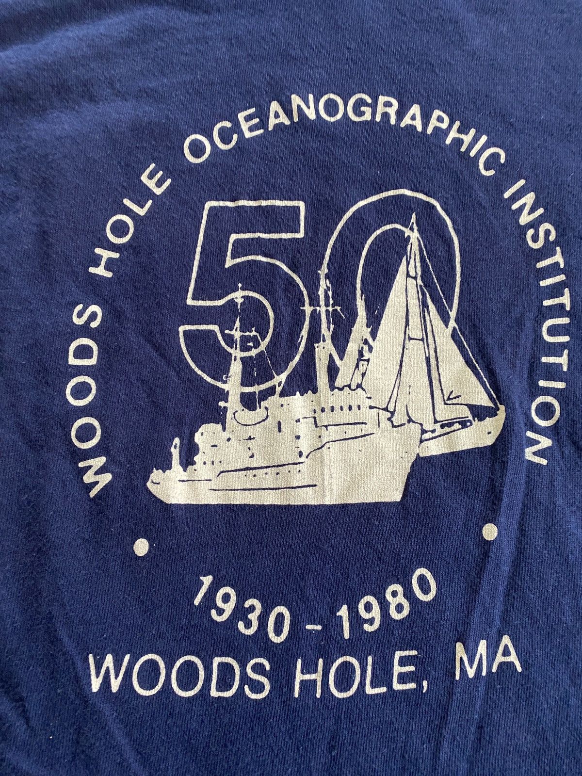 Hanes Vintage ‘80 Oceanographic Institution Boat Single Stitch Tee Size US M / EU 48-50 / 2 - 2 Thumbnail