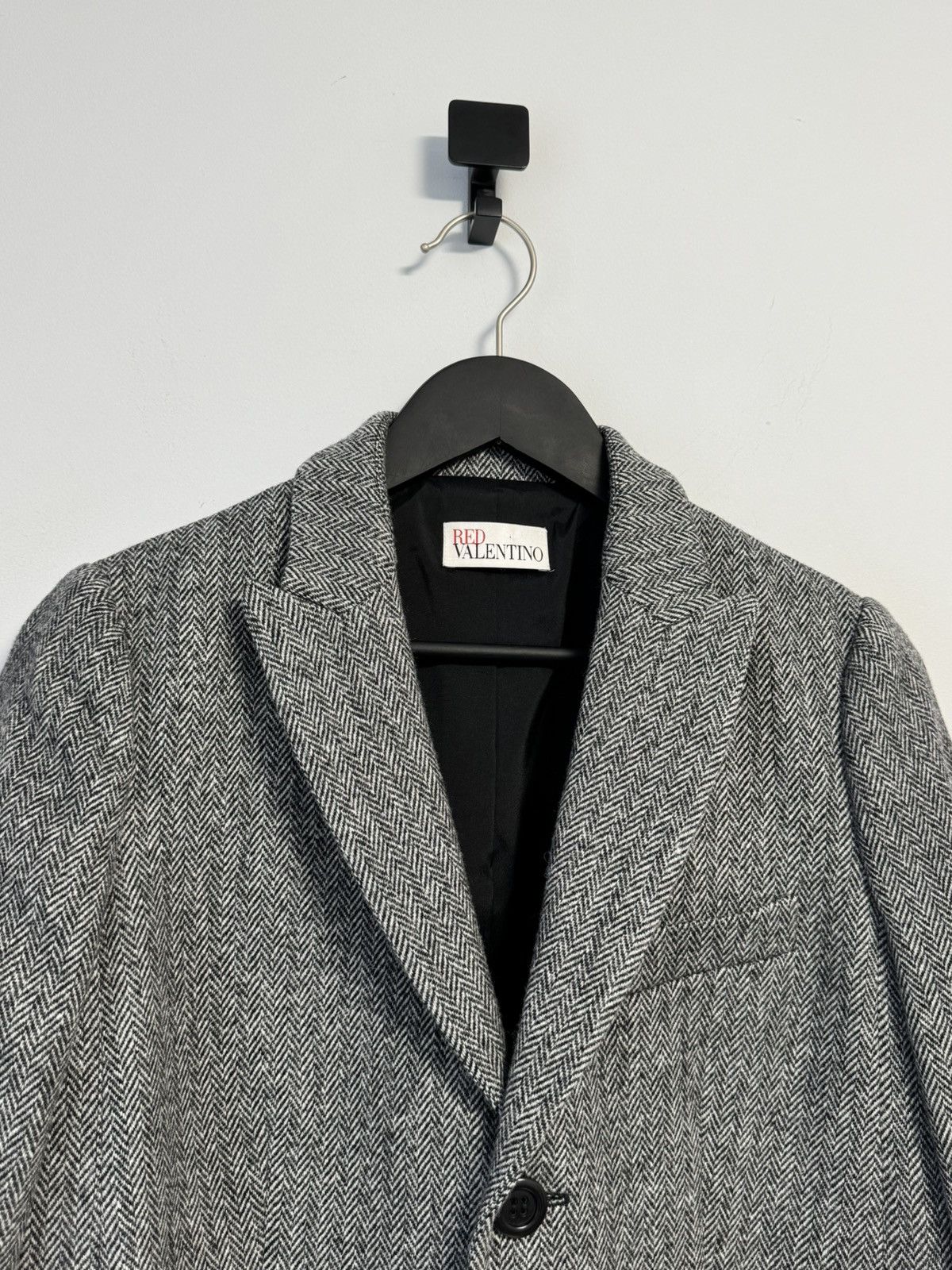 RED Valentino Red Valentino Cropped Blazer Jacket Grey Herringbone Size 44 Size M / US 6-8 / IT 42-44 - 2 Thumbnail