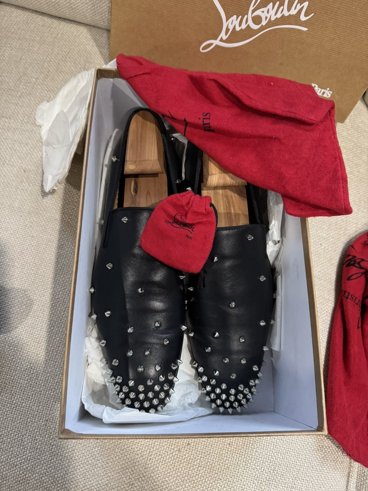 Christian Louboutin × Designer Christian Louboutin Degra Veau Velours Black Calfskin Size US 10 / EU 43 - 2 Thumbnail