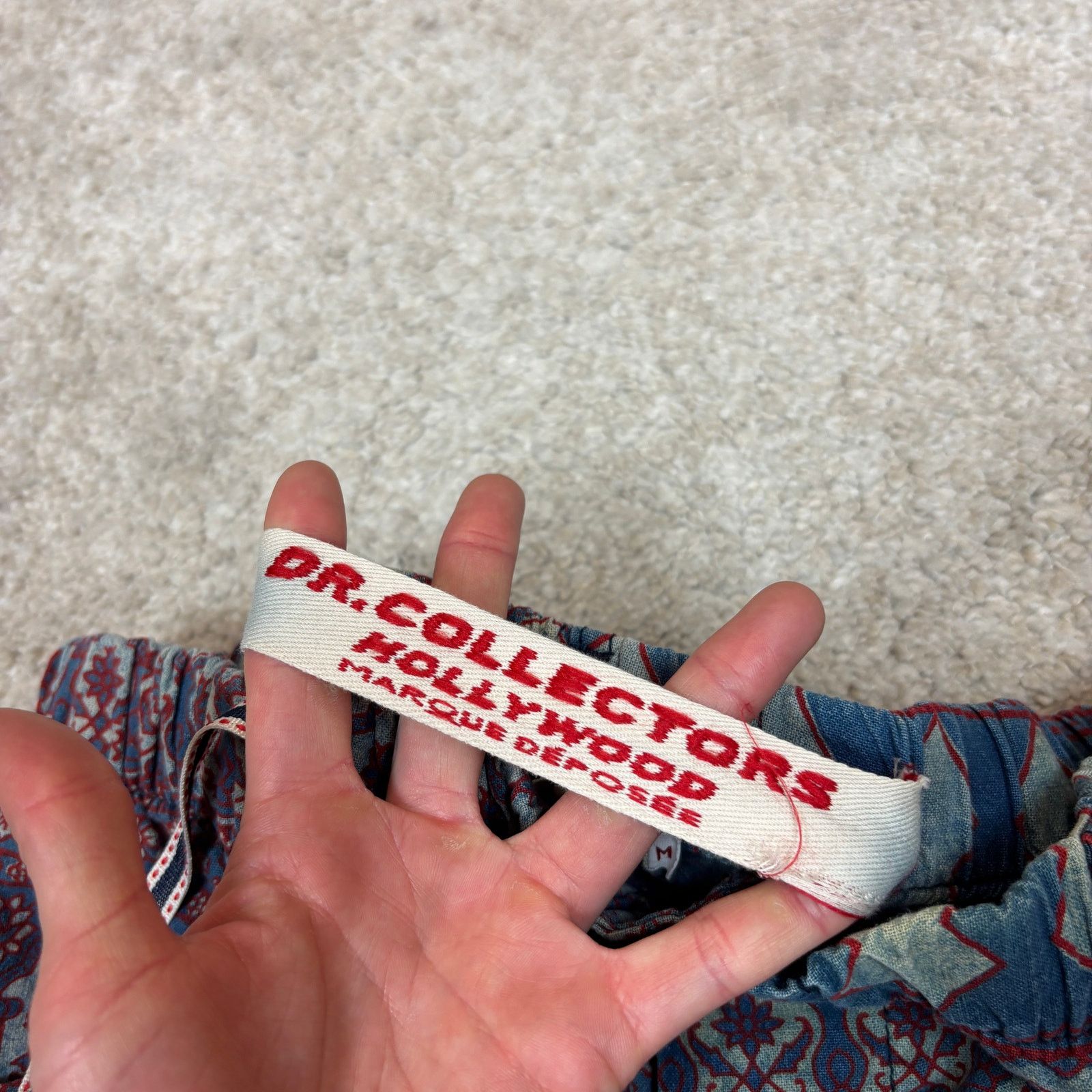 Dr. Collectors Dr. Collectors P23 Ajrakh Burgundy Indigo Print D Pants Med Size US 30 / EU 46 - 4 Thumbnail