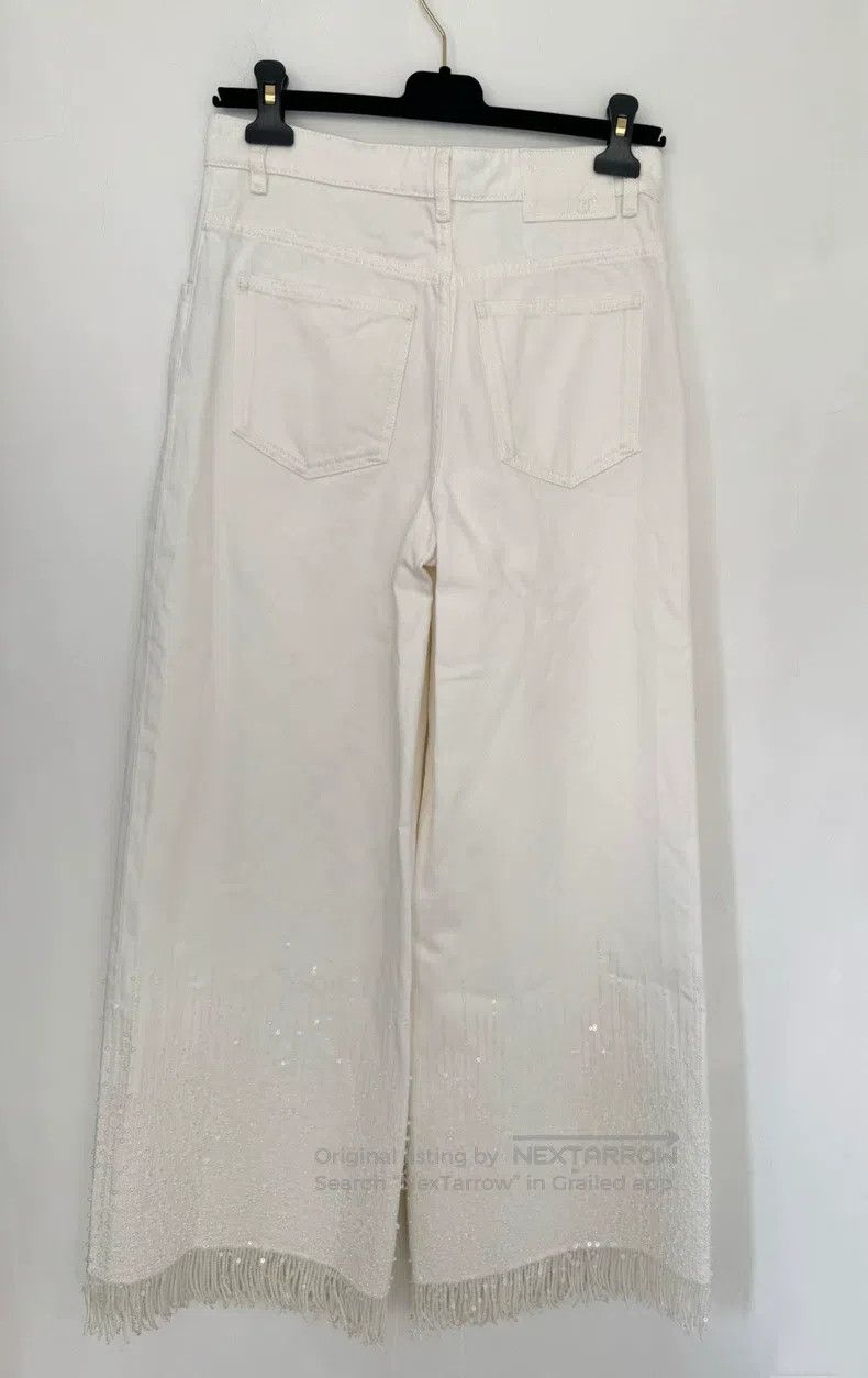 Chanel Chanel White pearl sequined tassel jeans Size 24" / US 00 / IT 34 - 2 Thumbnail