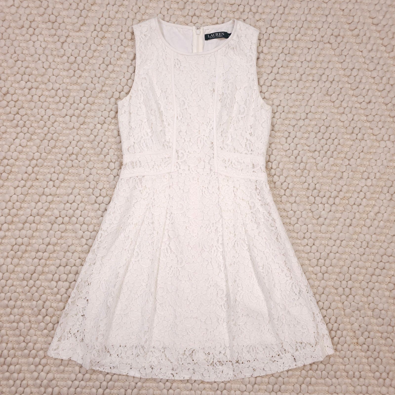 Other Lauren Ralph Lauren Lace Dress White Sz 6P Size M / US 6-8 / IT 42-44 - 6 Thumbnail