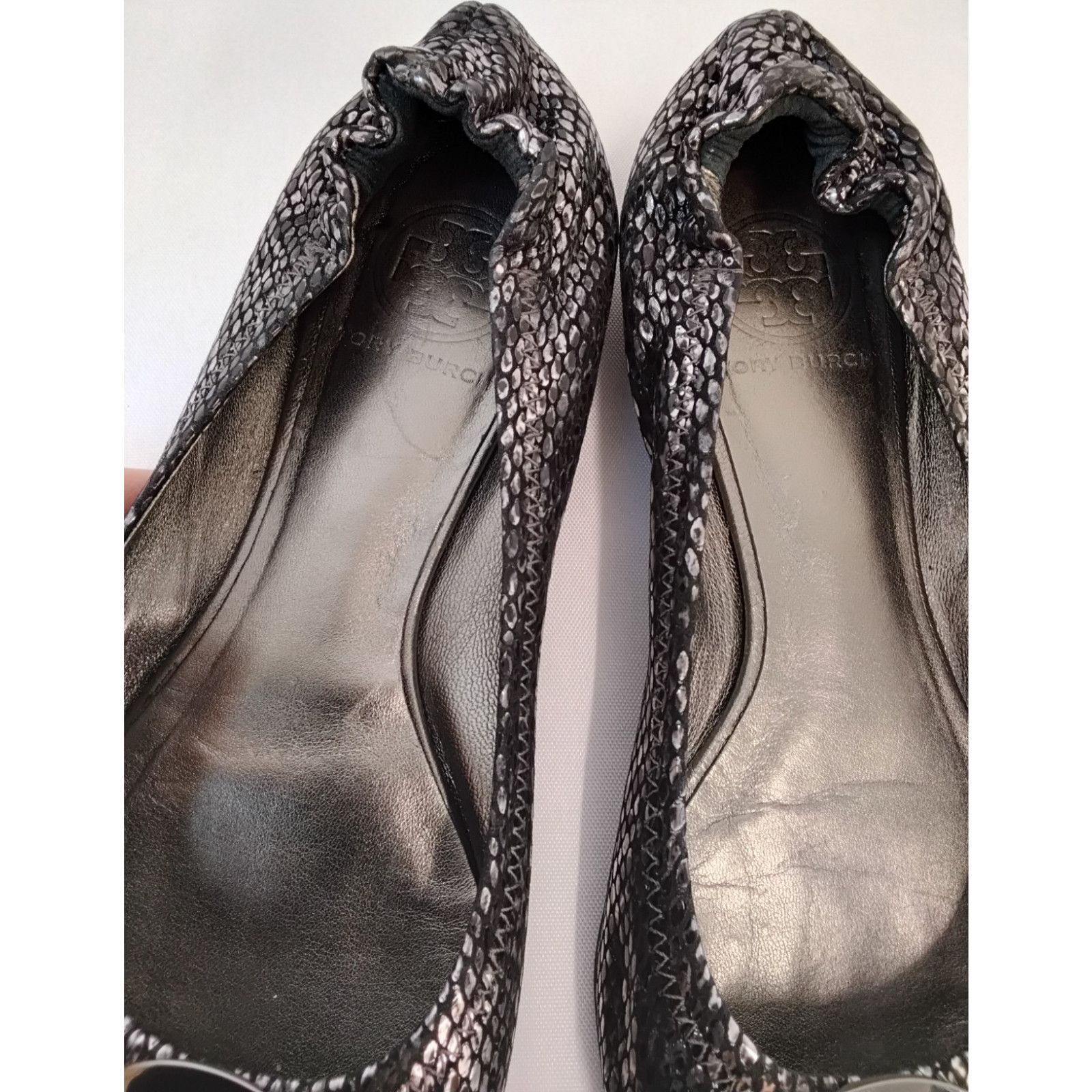 Tory Burch Tory Burch Reva Ballet Flats Women's 6.5M Silver Embossed Size US 6.5 / IT 36.5 - 6 Thumbnail