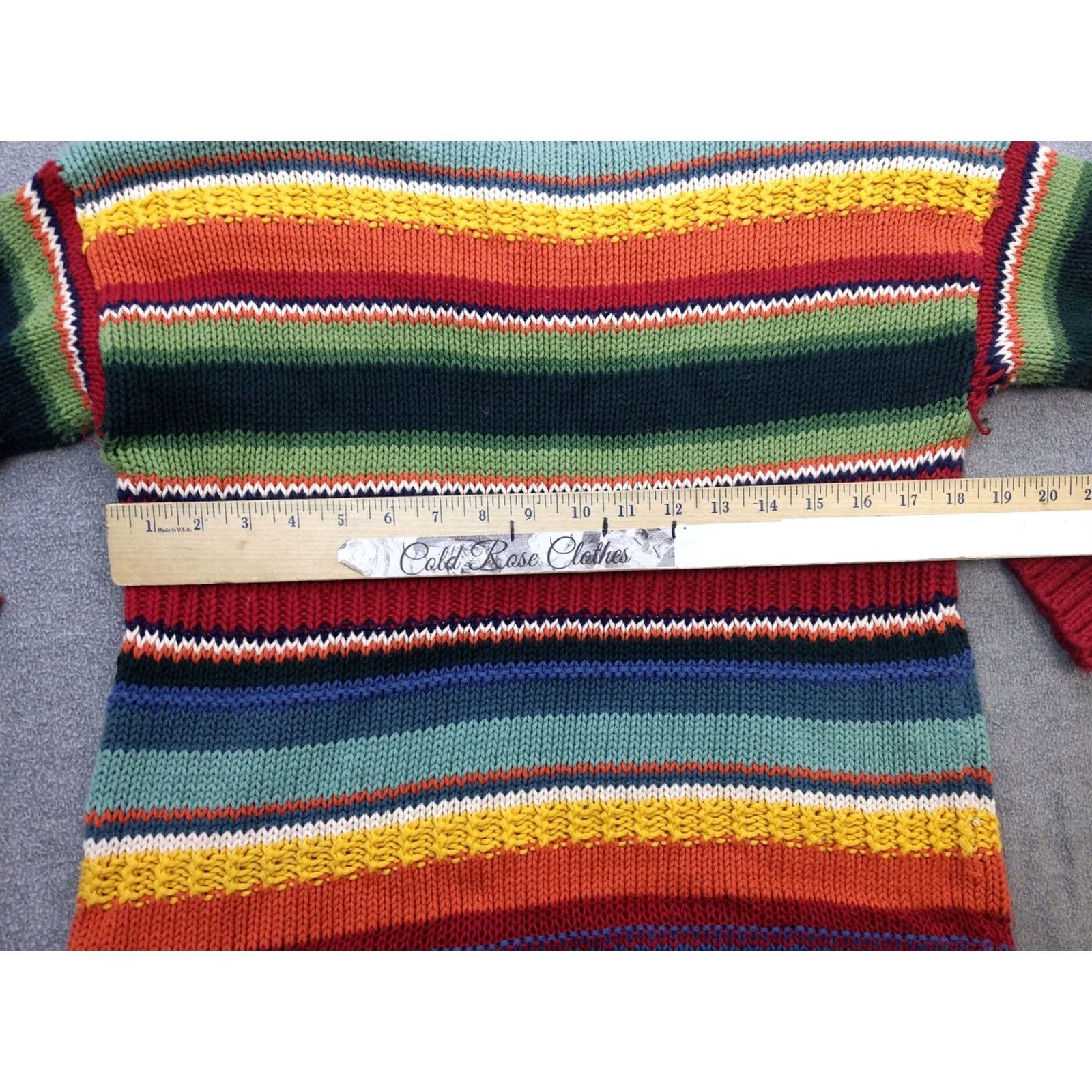 Chaps Chaps Sweater Mens Medium Multicolor Striped Crewneck Chunky Knit Pullover Size US M / EU 48-50 / 2 - 7 Thumbnail