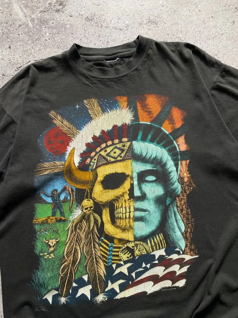 Other VINTAGE 90s ZIP IT LONDON SKELETON NYC T SHIRT VERY RARE Size US L / EU 52-54 / 3 - 4 Thumbnail