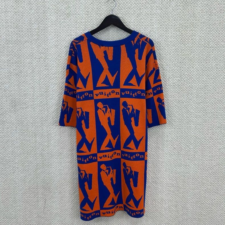 Louis Vuitton Louis Vuitton Orange and Blue Checkerboard Plus Size Knit Size XXL / US 16-18 / IT 52-54 - 2 Thumbnail