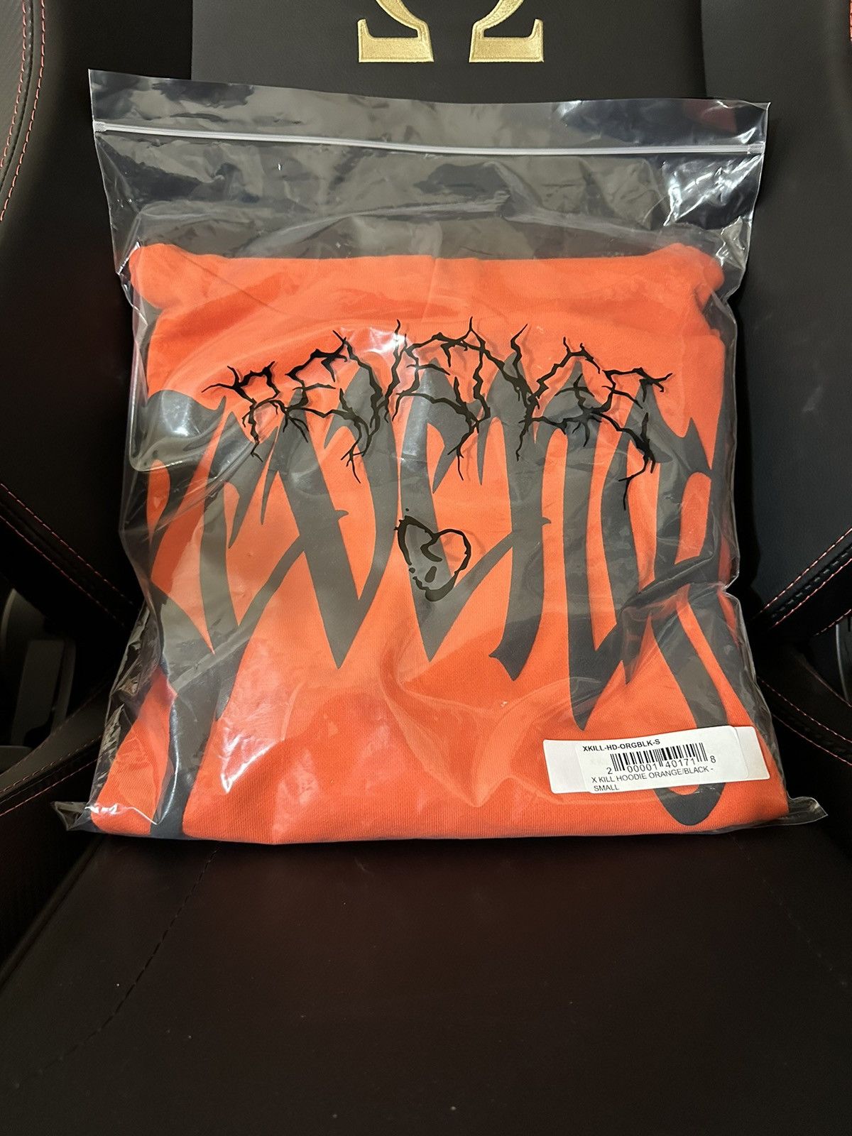 Image of Revenge X Xxxtentacion - X Kill Hoodie Orange/black (Small), Men's