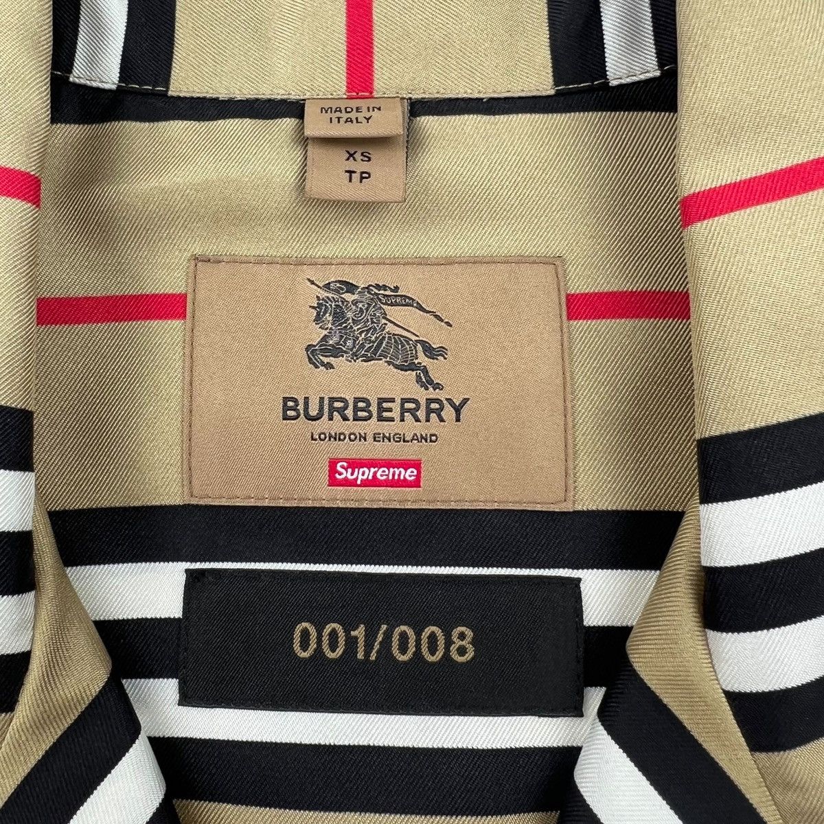 Burberry × Supreme Burberry x Supreme Icon Silk Pajama Shirt Archive Beige Size US XS / EU 42 / 0 - 3 Thumbnail