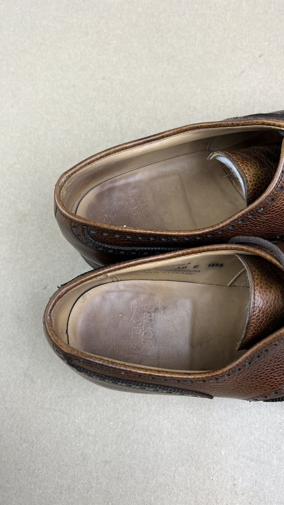 Crockett & Jones CROCKETT & JONES Swansea Derby Brogues Leather Shoes Brown Size US 11 / EU 44 - 15 Thumbnail