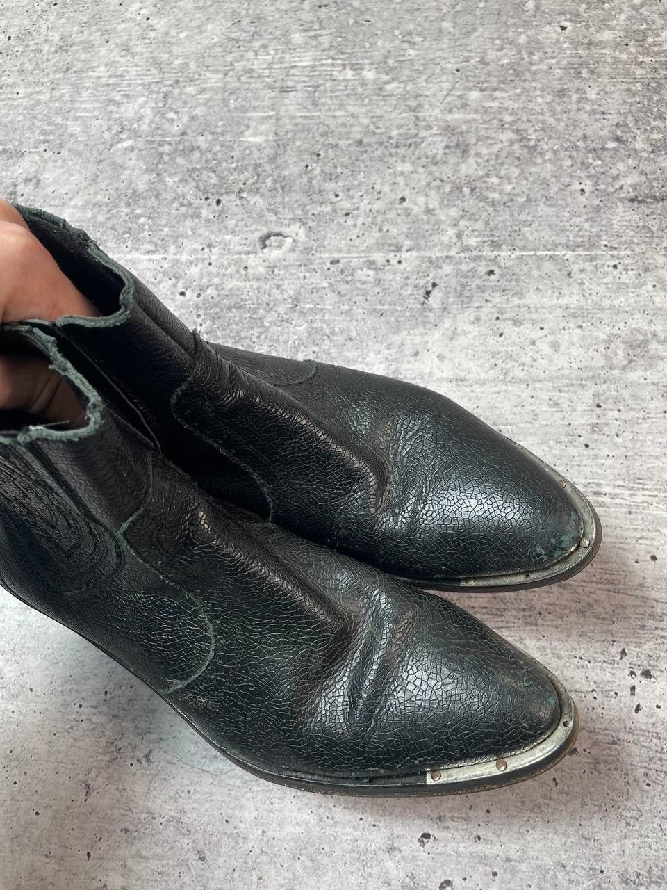 Vintage Vintage Cowboy Western Metal Cap Boots Avant Garde Y2K Size US 7 / EU 40 - 3 Thumbnail