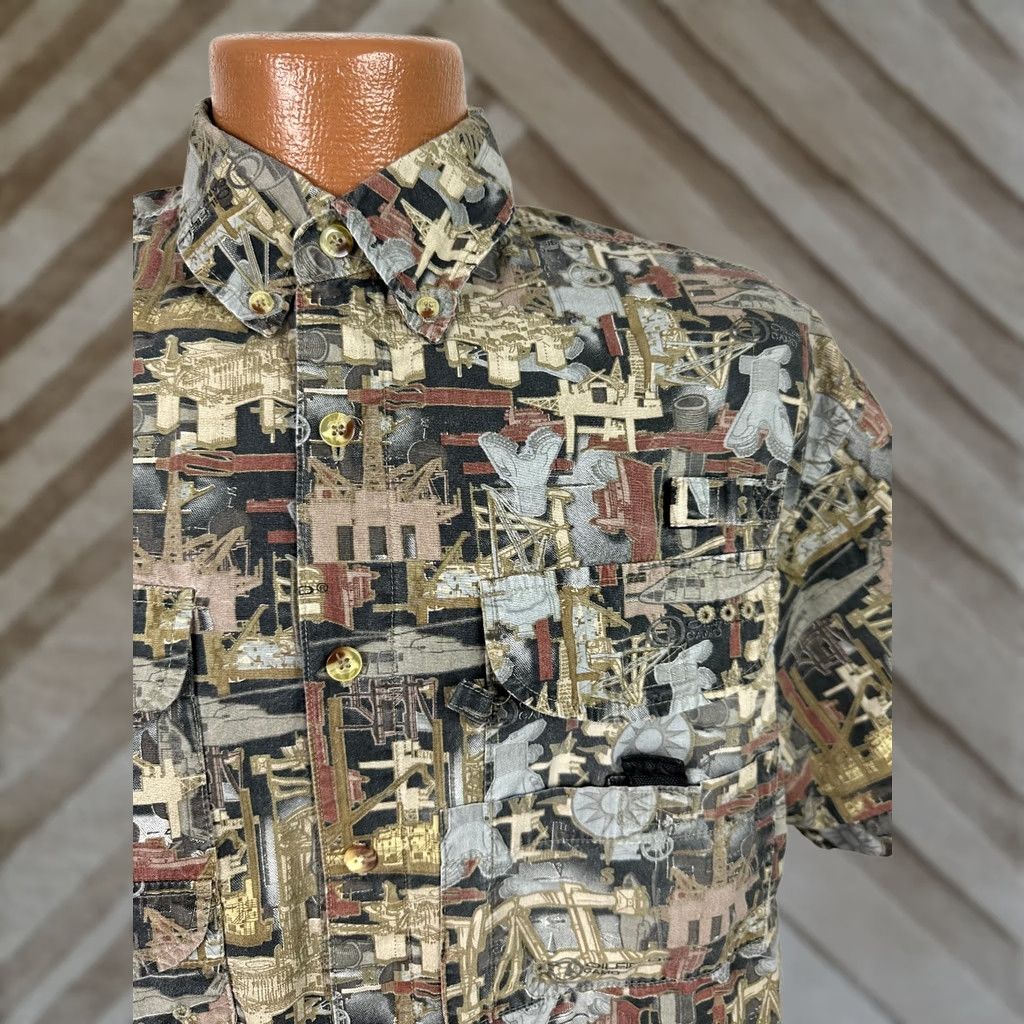 GAS Oilfield Camo Shirt Men Small Button-Down Pockets Cotton Size US S / EU 44-46 / 1 - 1 Thumbnail