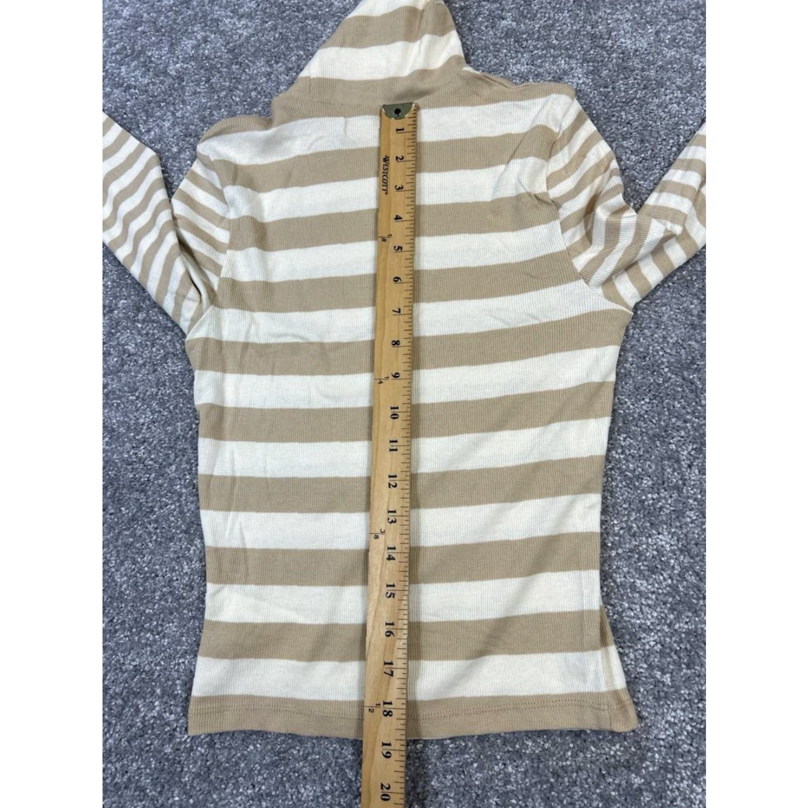 Madewell Madewell Sweater Womens S Knit Striped Brown Cotton Blend Turtleneck Pullover Winter Casual Top Size S / US 4 / IT 40 - 7 Thumbnail