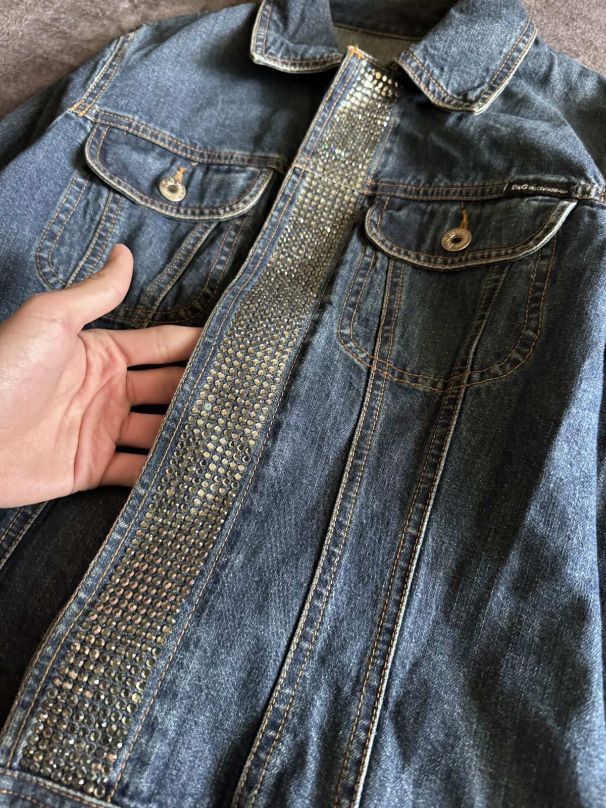 Dolce & Gabbana Dolce Gabbana woman's denim jacket with rhinestones Size M / US 6-8 / IT 42-44 - 9 Thumbnail