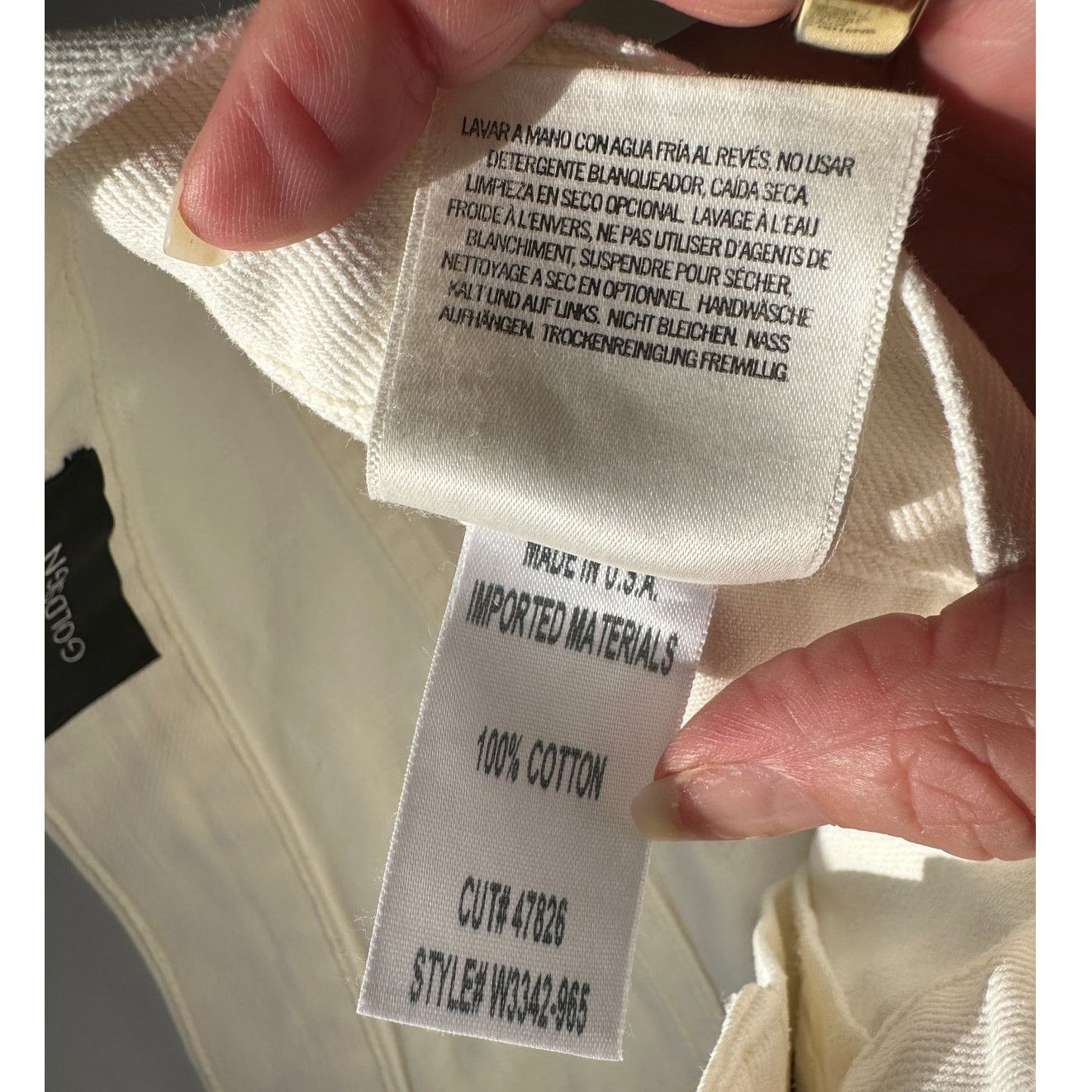 GOLDSIGN NWT Goldsign The A Jean Ivory Straight Leg Jeans US 32 Size 32" / US 10 / IT 46 - 9 Thumbnail