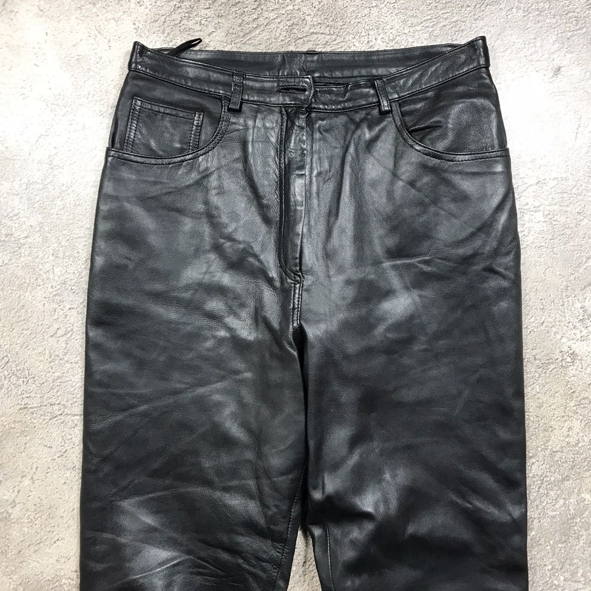 Vintage Vintage Y2K Baggy Distressed Leather Biker Pants Grunge 30 Size US 30 / EU 46 - 3 Thumbnail