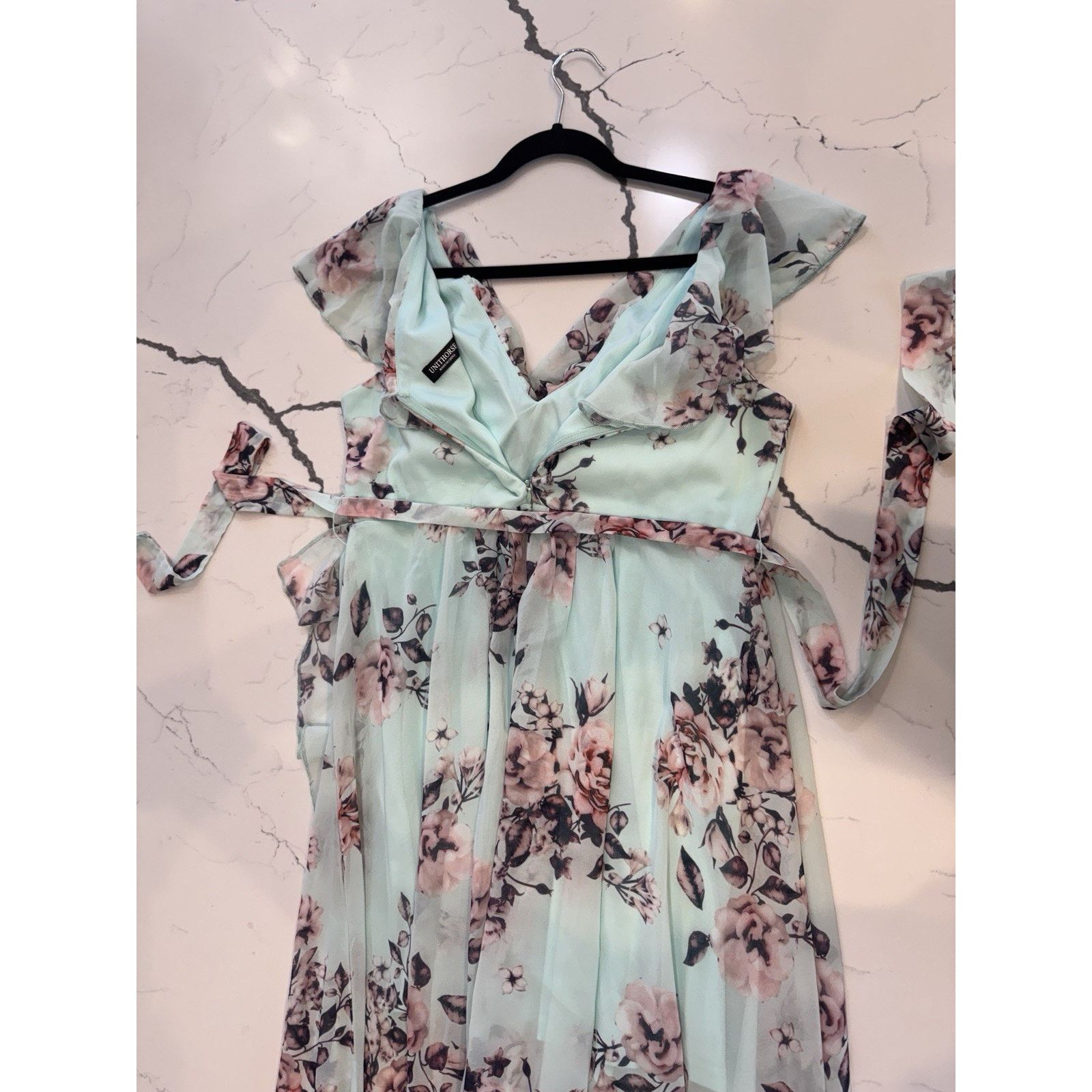 Shein SHEIN Belle XL Floral Print Ruffle Trim Bridesmaid Dress Size XL / US 12-14 / IT 48-50 - 9 Thumbnail