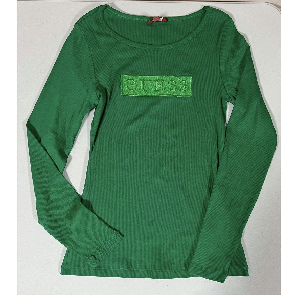 Guess Guess Green Long Sleeve Crewneck T-Shirt Top Tee Size S 💚✨ Size S / US 4 / IT 40 - 1 Thumbnail