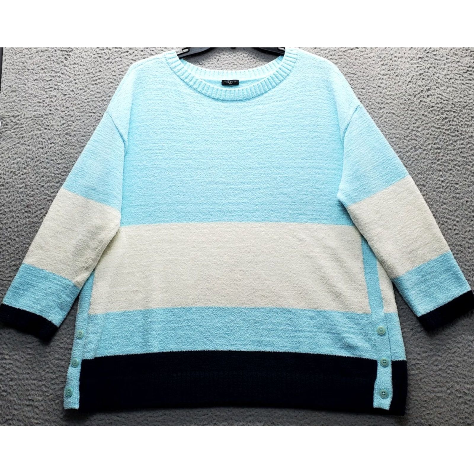 Talbots Talbots Sweater Womens 1X Multicolor Colorblock Chenille Knit Pullover Shirt 1X Womens Colorblock Pullover Size XL / US 12-14 / IT 48-50 - 2 Thumbnail