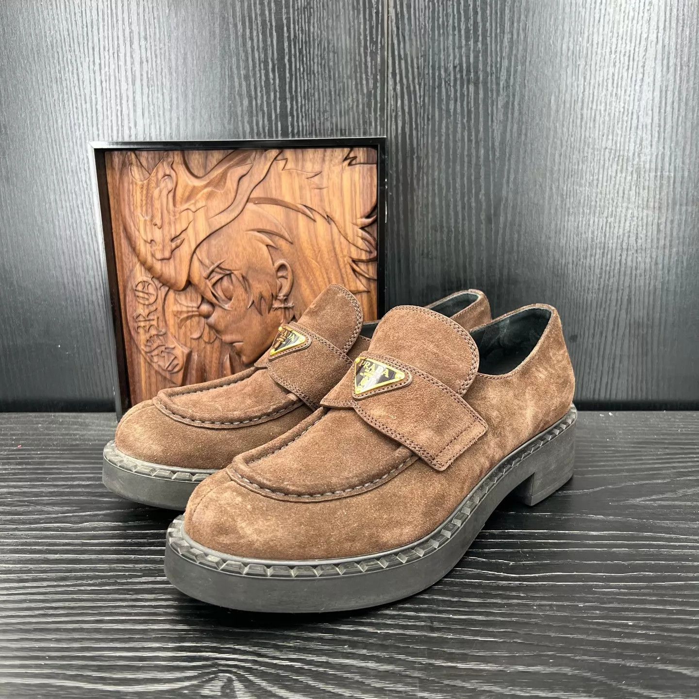 Prada Prada Choc Brown Loafers 40 Near Mint Original Box Size US 7 / EU 40 - 1 Thumbnail