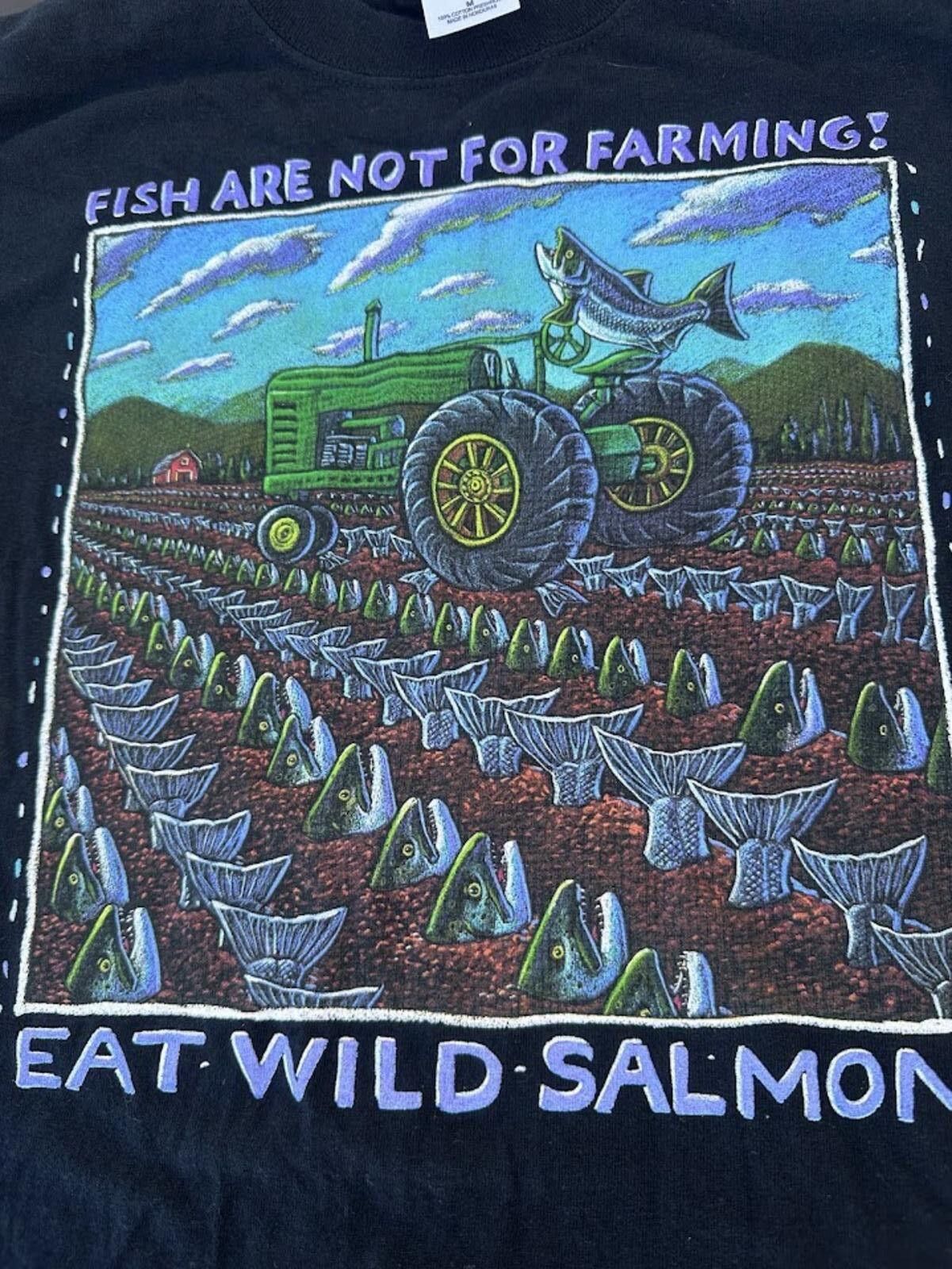Gildan Eat Wild Salmon Graphic Protest Tee Size US M / EU 48-50 / 2 - 2 Thumbnail