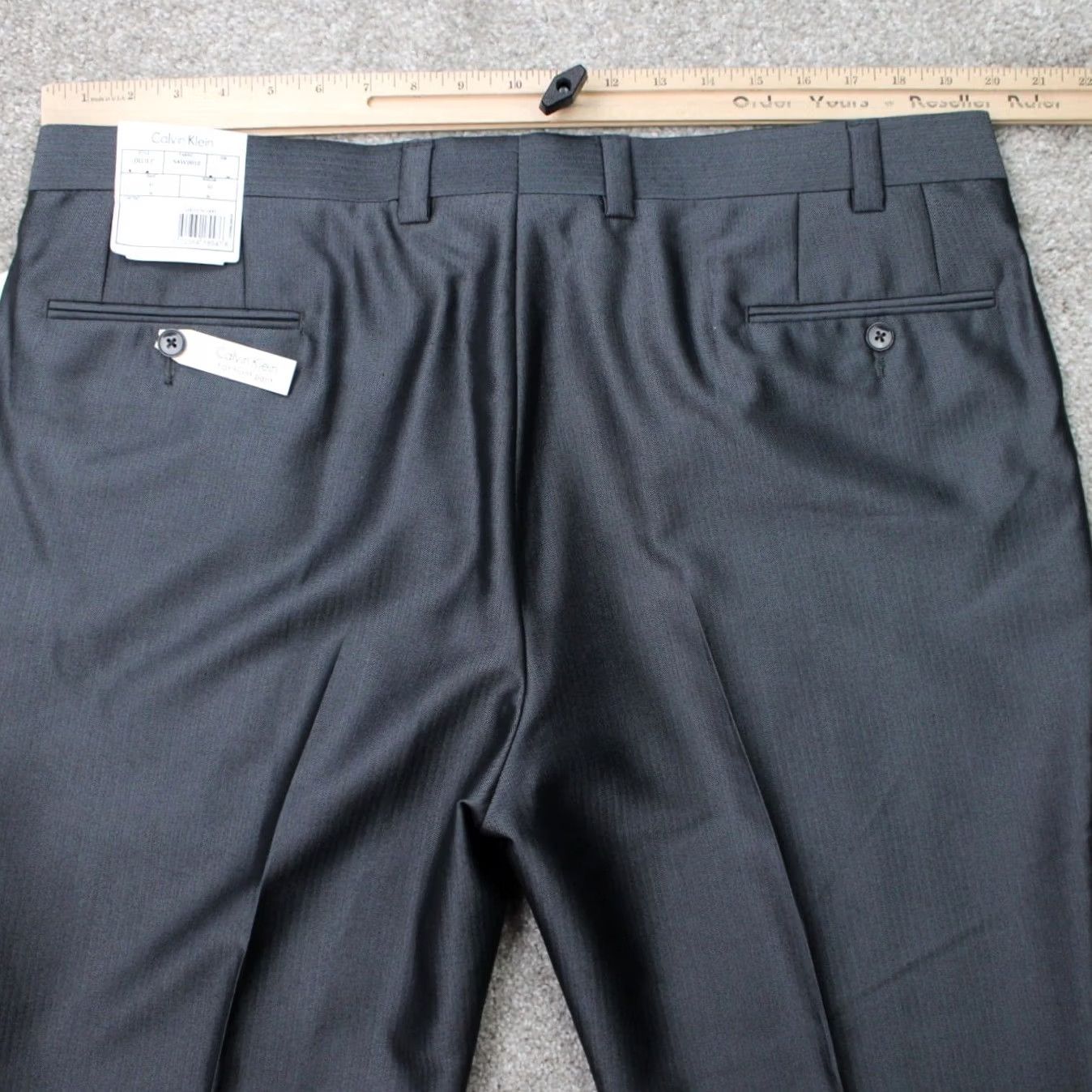 Calvin Klein Calvin Klein Dress Pants Mens 40x30 Gray Flat Front Slim Polyester Rayon City Preppy NWT Size US 40 / EU 56 - 7 Thumbnail