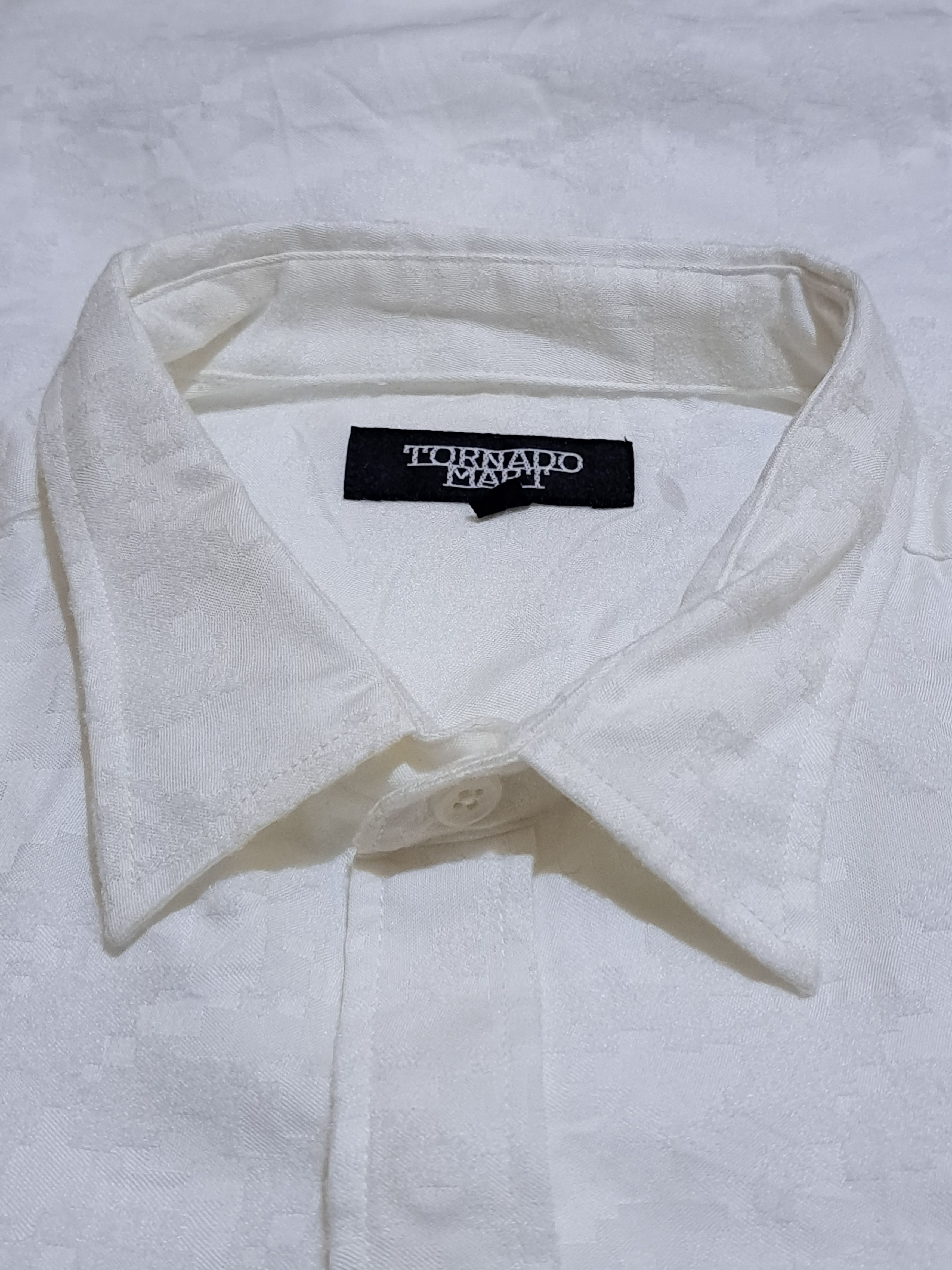 image of Le Grande Bleu L G B x Tornado Mart Digital Snow Pattern Camo Shirt in White, Men's (Size Medium)