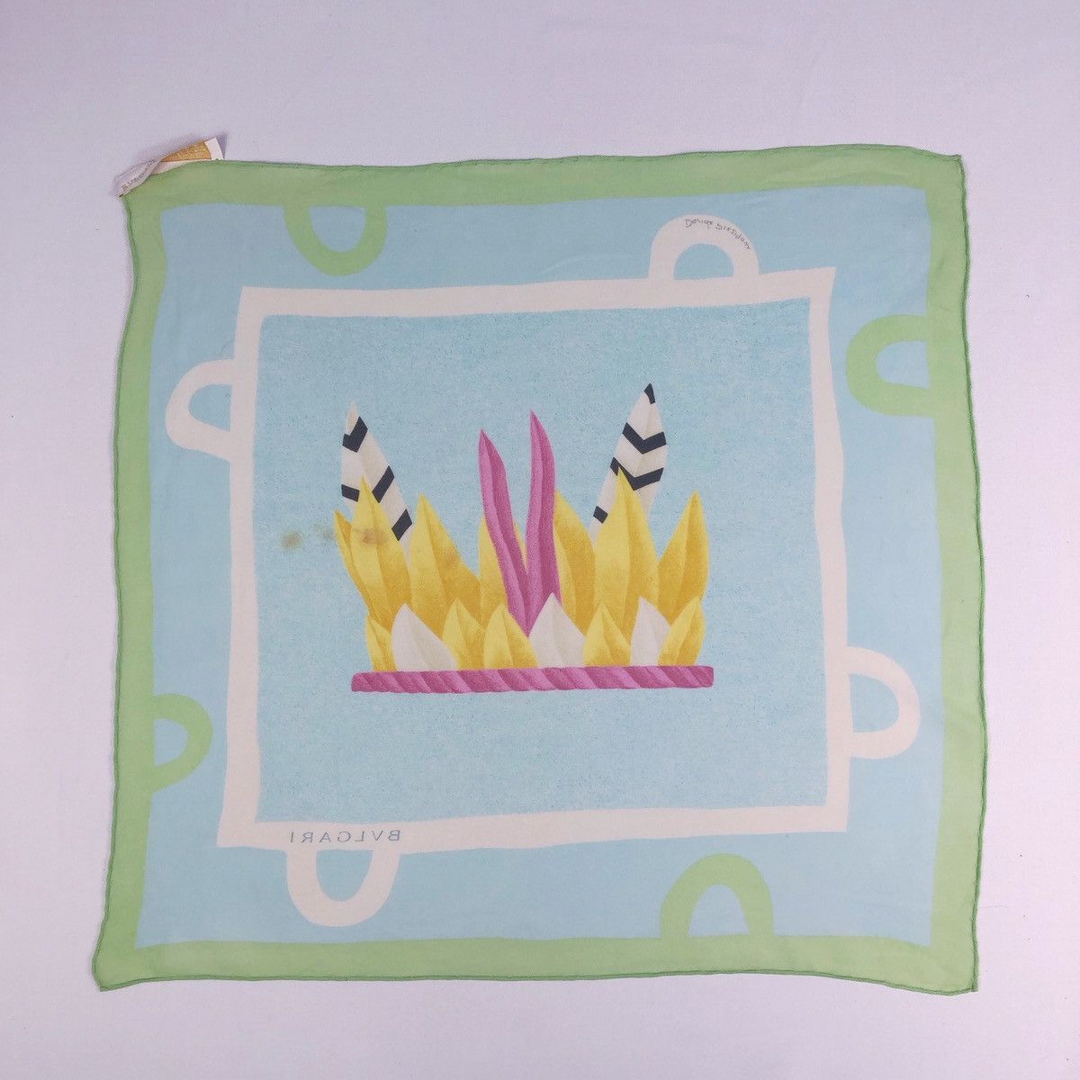 Bvlgari × Vintage Rare Vintage Bvlgari Silk Handkerchief Scarf Made in Italy Size ONE SIZE - 4 Thumbnail