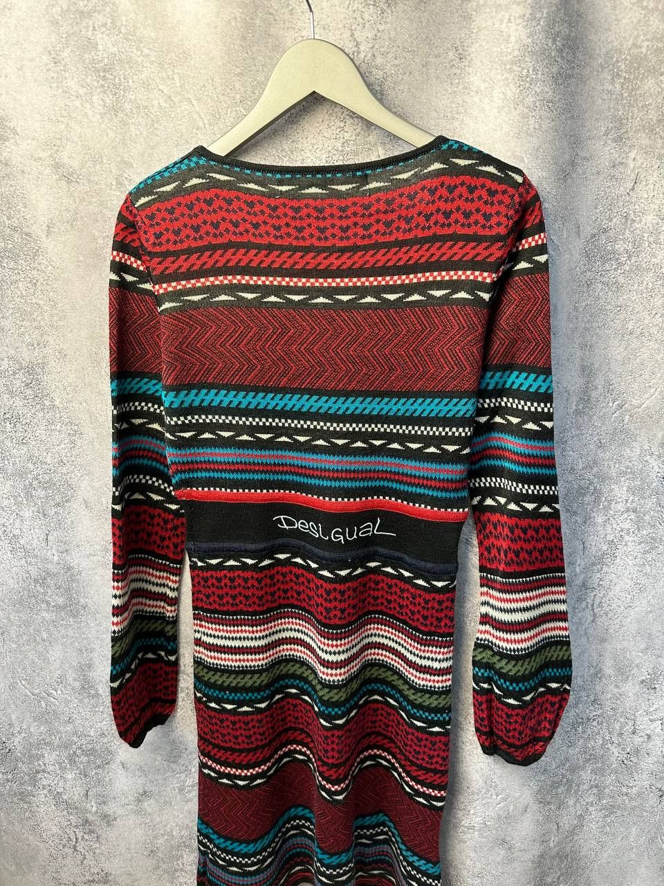 Desigual Desigual Midi Dress Wool Avant-Garde Geometric Stretched Size XL / US 12-14 / IT 48-50 - 3 Thumbnail