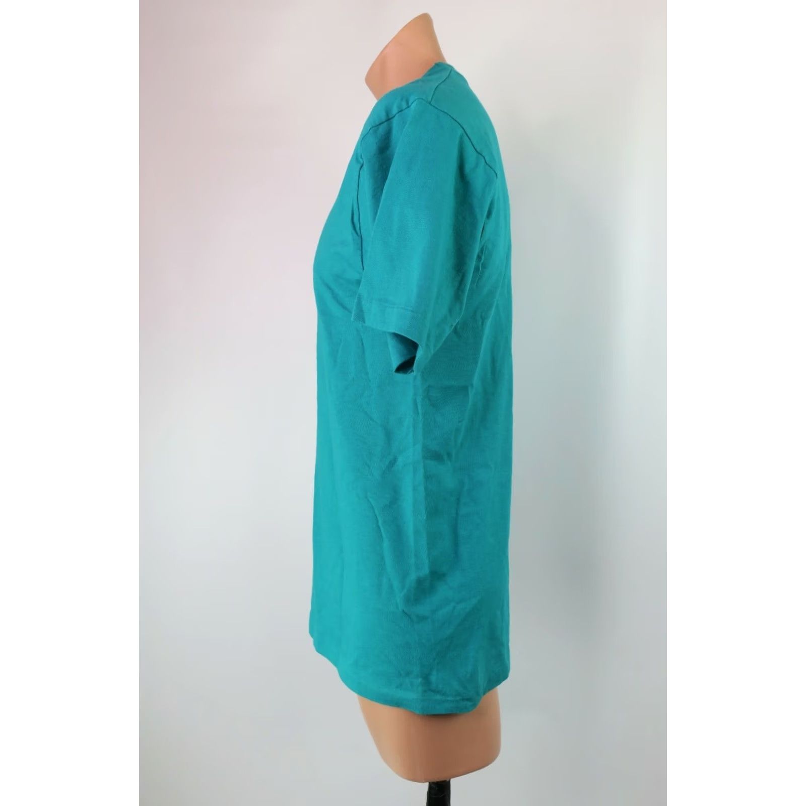 Fruit Of The Loom VINTAGE Fruit of the Loom T-shirt Adult L Teal 90s 80s USA Made Grunge Size US L / EU 52-54 / 3 - 6 Thumbnail