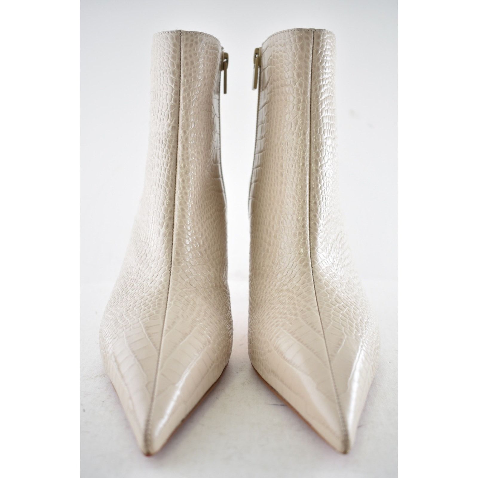 Christian Louboutin C. Louboutin Miss Z Booty 80 Pearl Beige Croc Boot 39 Size US 8 / IT 38 - 11 Thumbnail