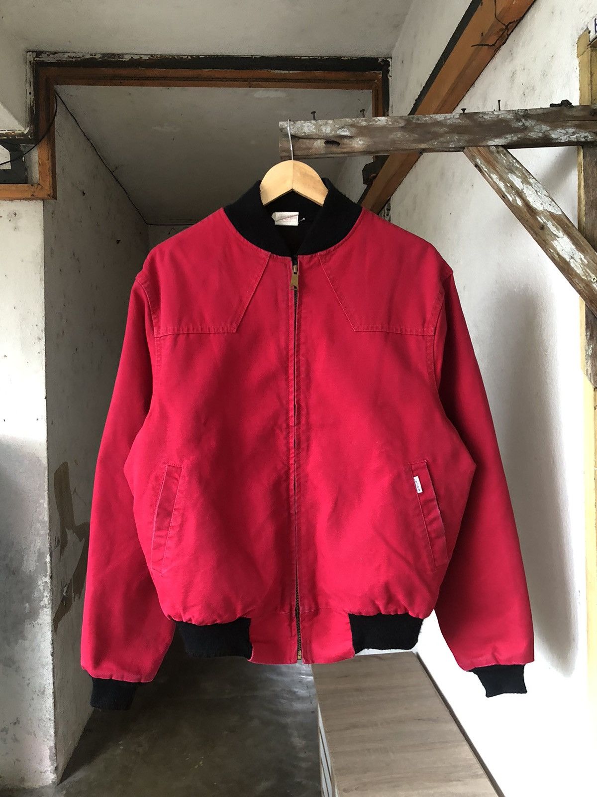 Rare❗️Vintage 90s Carhartt 100 Years Red Bomber Jacket