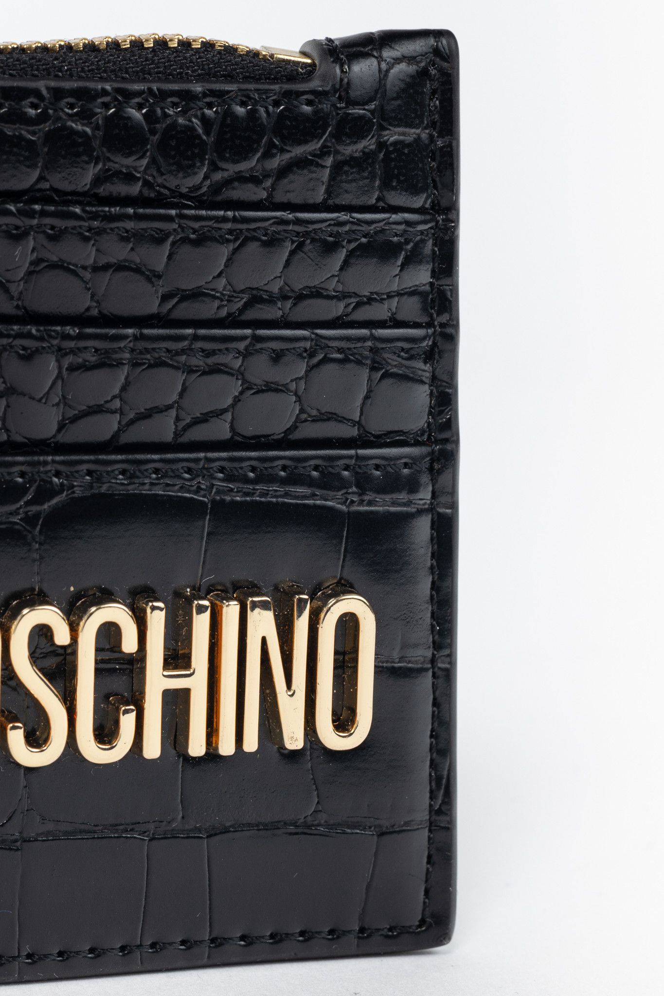 Love Moschino Love Moschino Croc-Embossed Faux-Leather Zip Card Wallet Size ONE SIZE - 5 Thumbnail