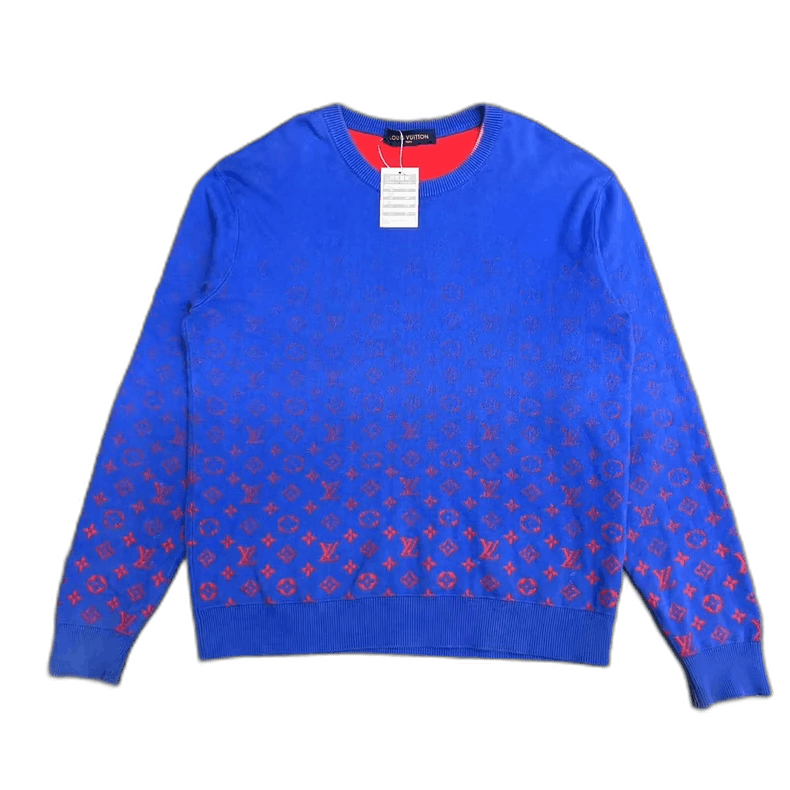 Louis Vuitton Louis Vuitton Blue Red Knit Sweater Size L-yf Size US L / EU 52-54 / 3 - 1 Thumbnail