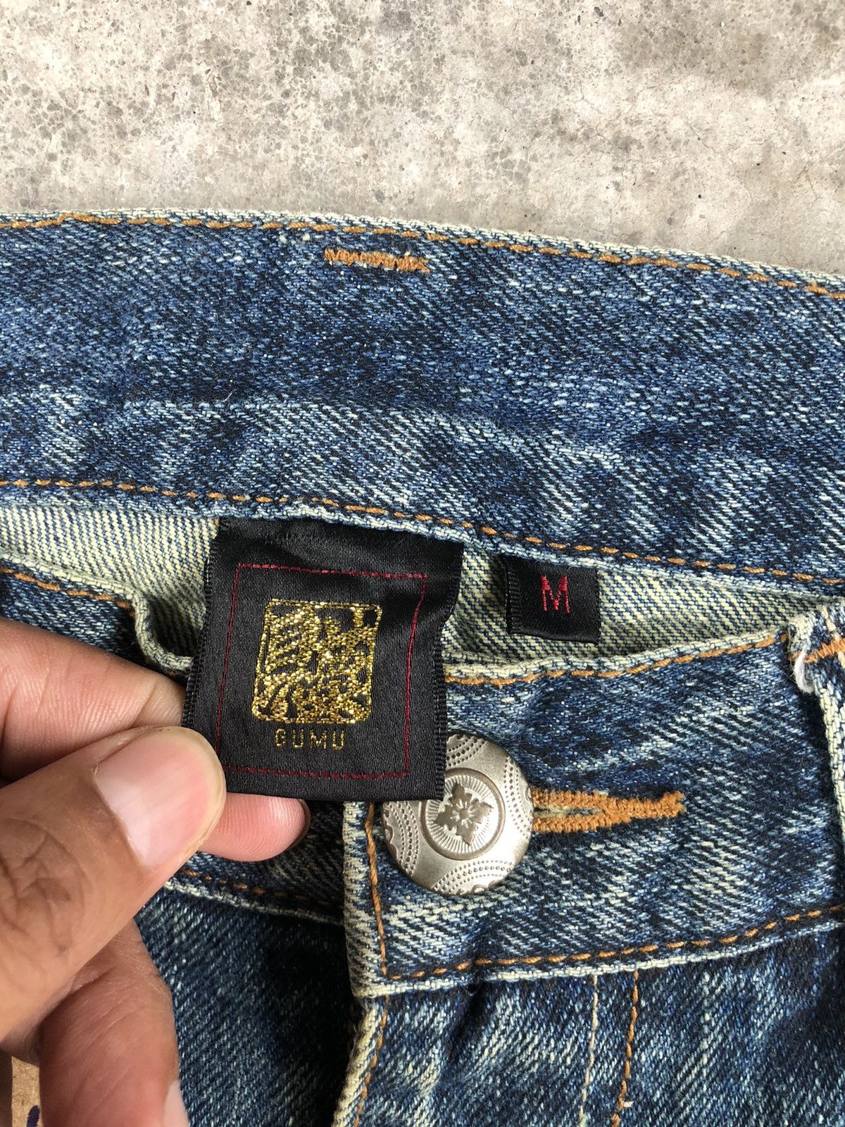 Japanese Brand Japanese Gumu Dragon Embroidered Jeans Distressed Jeans Size US 31 - 18 Thumbnail