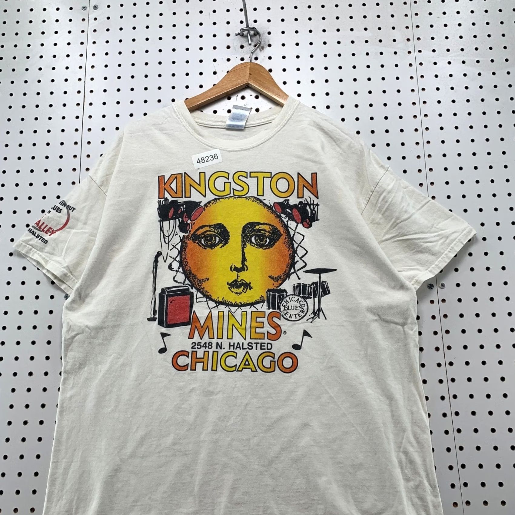Gildan VINTAGE Kingston Mines Chicago T Shirt Mens XL White Reggae Music Shirt Size US XL / EU 56 / 4 - 2 Thumbnail