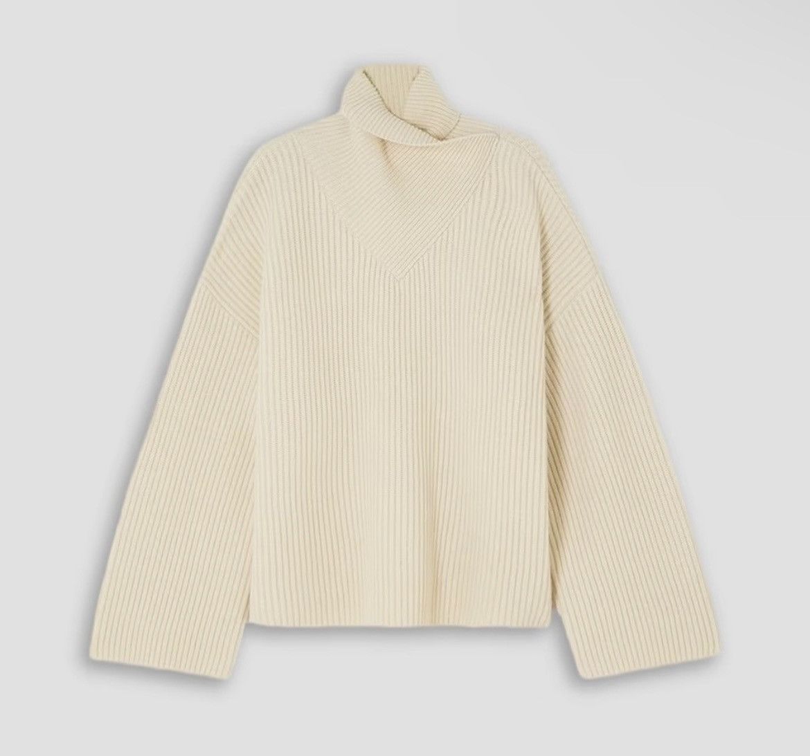 Toteme TOTEME Oversized ribbed 100% wool turtleneck sweater size L Size L / US 10 / IT 46 - 1 Thumbnail