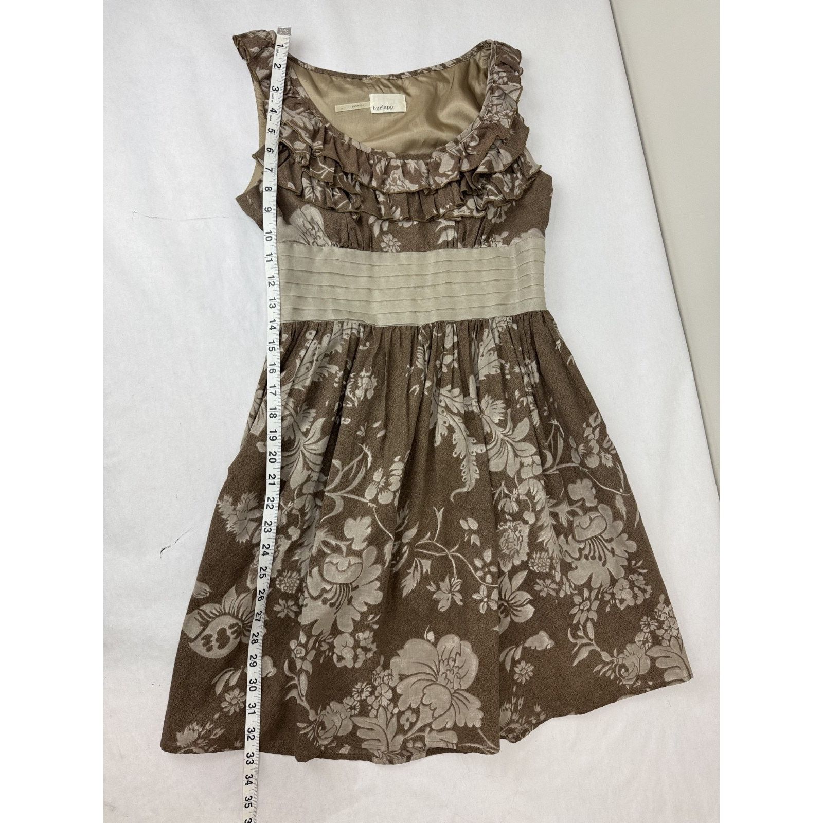 Anthropologie Anthropologie Burlapp Cottagecore Neutral Floral Dress Small Size S / US 4 / IT 40 - 8 Thumbnail