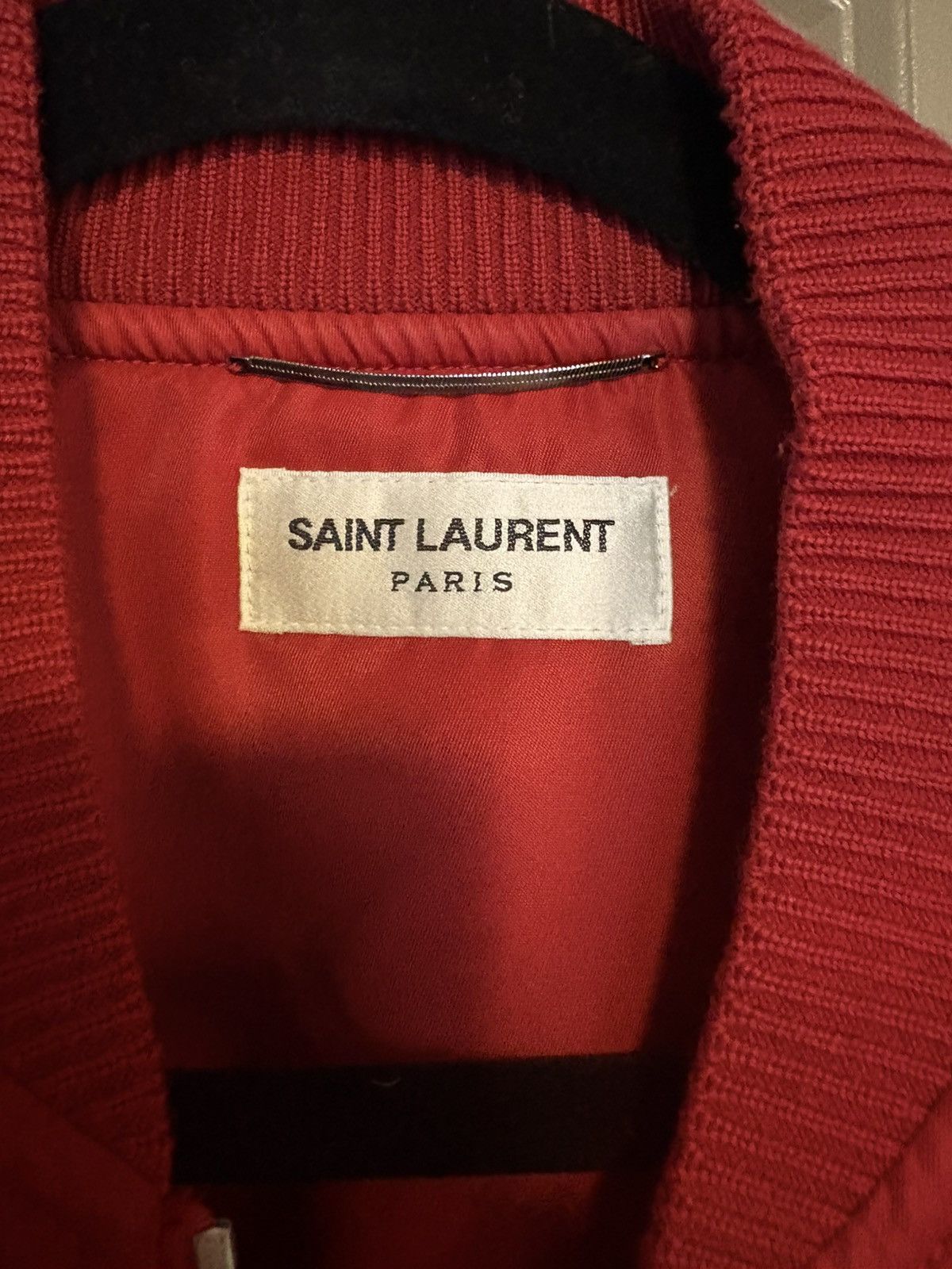 Saint Laurent Paris Saint Laurent Red Silk Bomber Jacket size 48 Size US M / EU 48-50 / 2 - 3 Thumbnail
