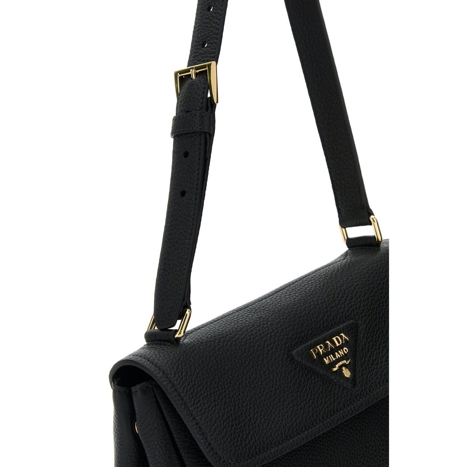 Prada PRADA Black Leather Shoulder Bag New And Authentic Size ONE SIZE - 4 Thumbnail