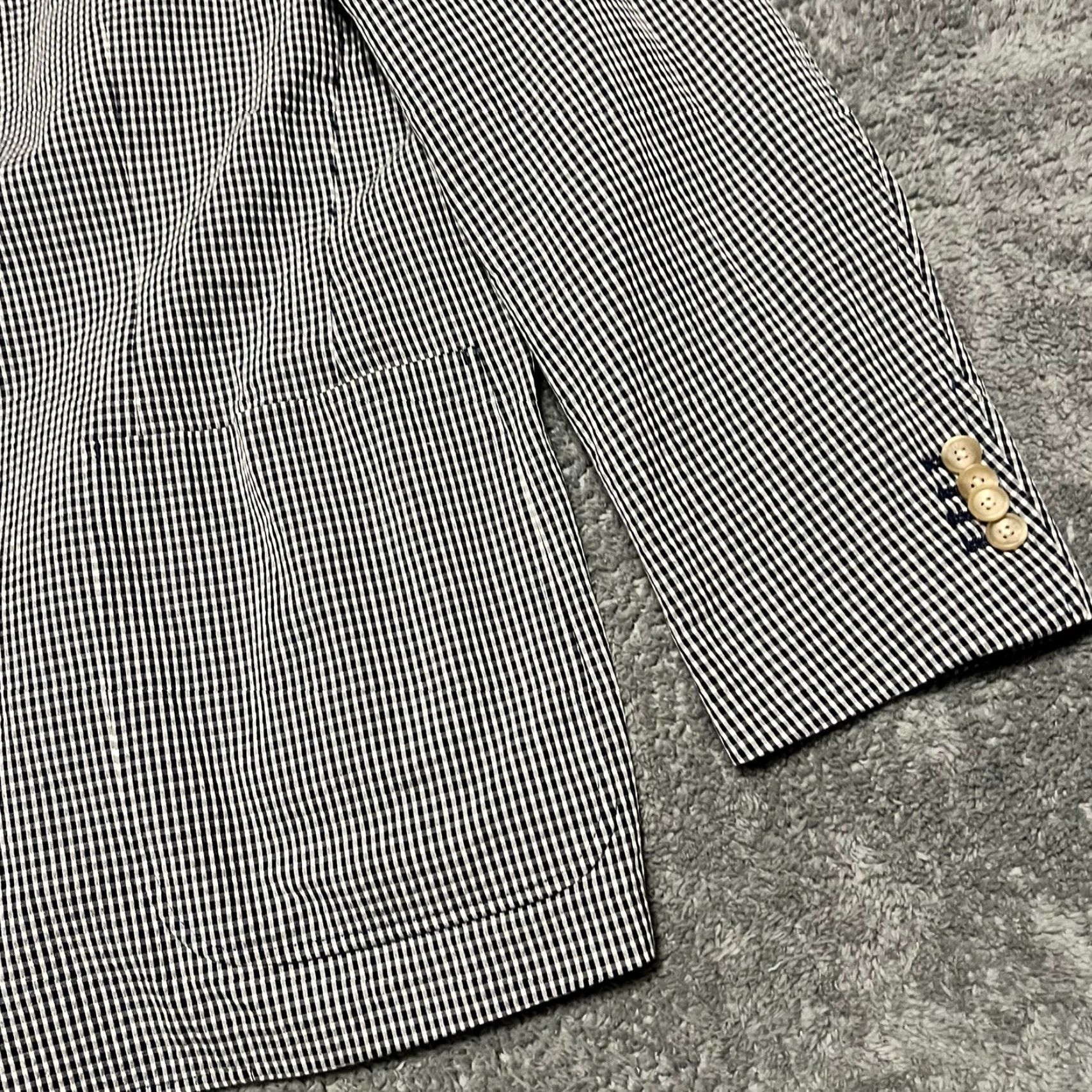 Johnston & Murphy Johnston Murphy Blazer Mens XXL Blue Seersucker Sports Coat Jacket Check (Regular) Men Size 48R - 2 Thumbnail