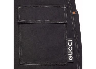 Gucci o1la5ras0526 Oversize Denim Pants in Black Size 23" - 3 Thumbnail