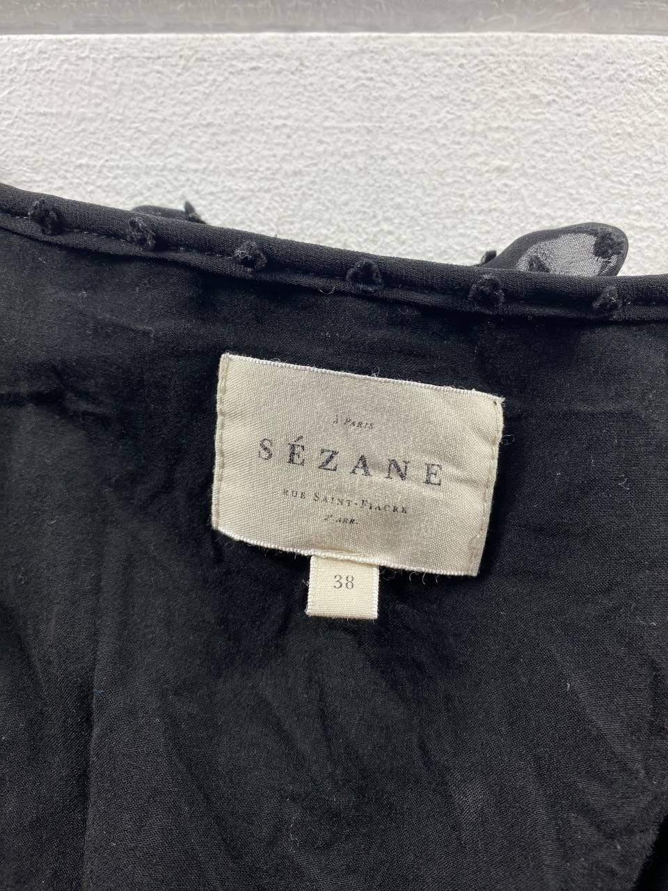 Sezane Sezane Black Ruffle Blouse Size S / US 4 / IT 40 - 5 Thumbnail