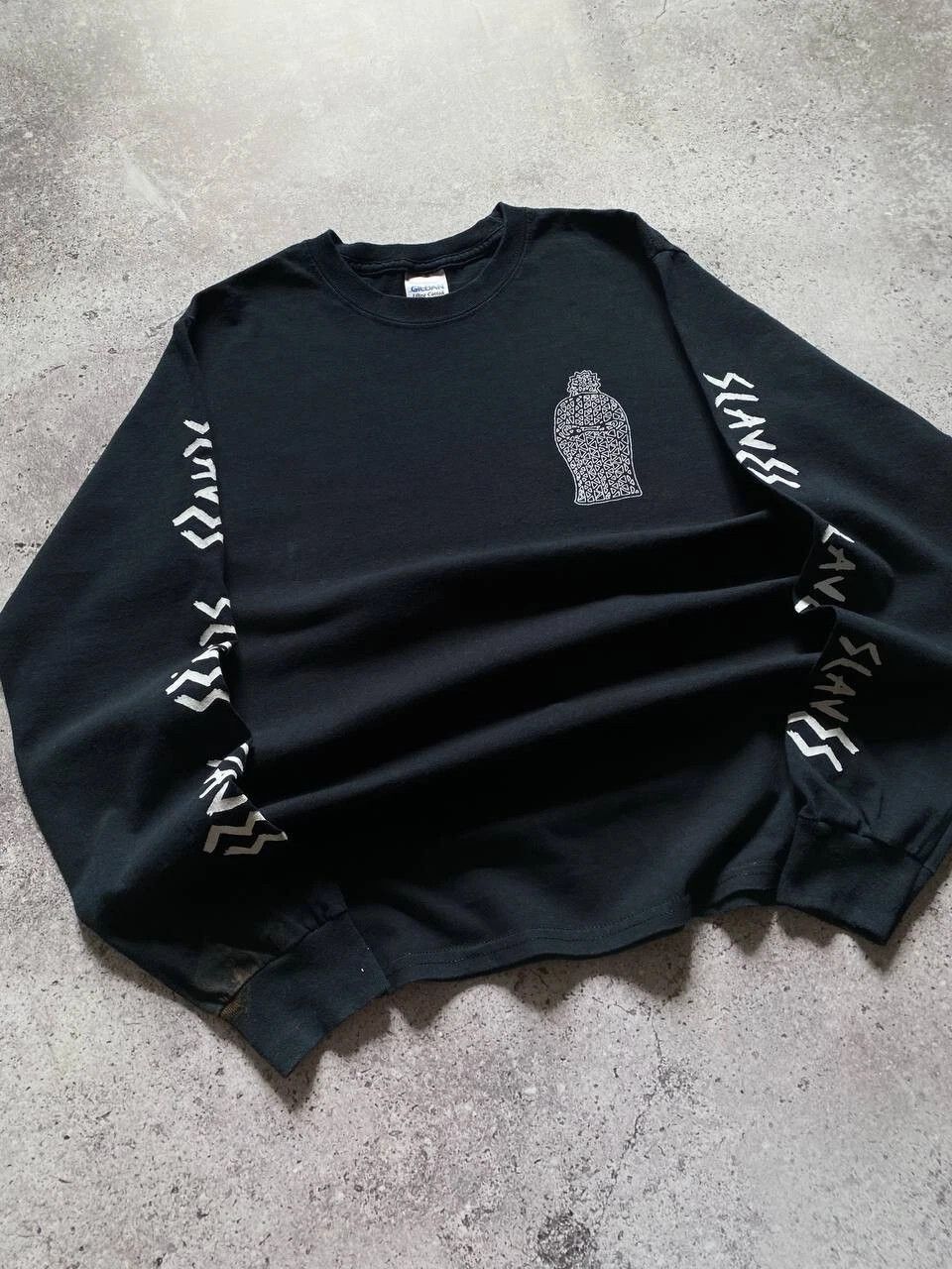 Band Tees SLAVES "TAKE CONTROL" HARDCORE PUNK BAND LONGSLEEVE PAINTED Size US S / EU 44-46 / 1 - 2 Thumbnail