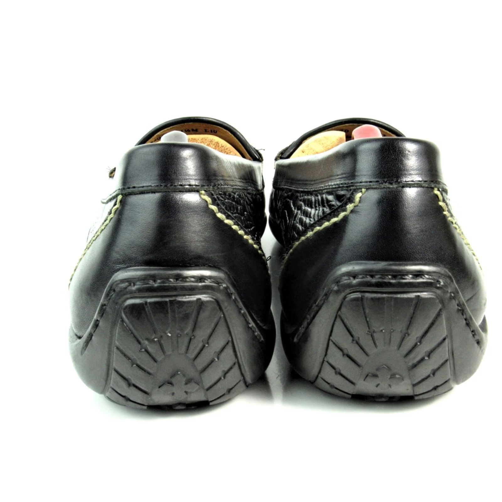 Vintage Martin Dingman Black Loafers Mens 11.5 Medium Casual Slip On Leather Alligator Grain Size US 11 / EU 44 - 6 Thumbnail