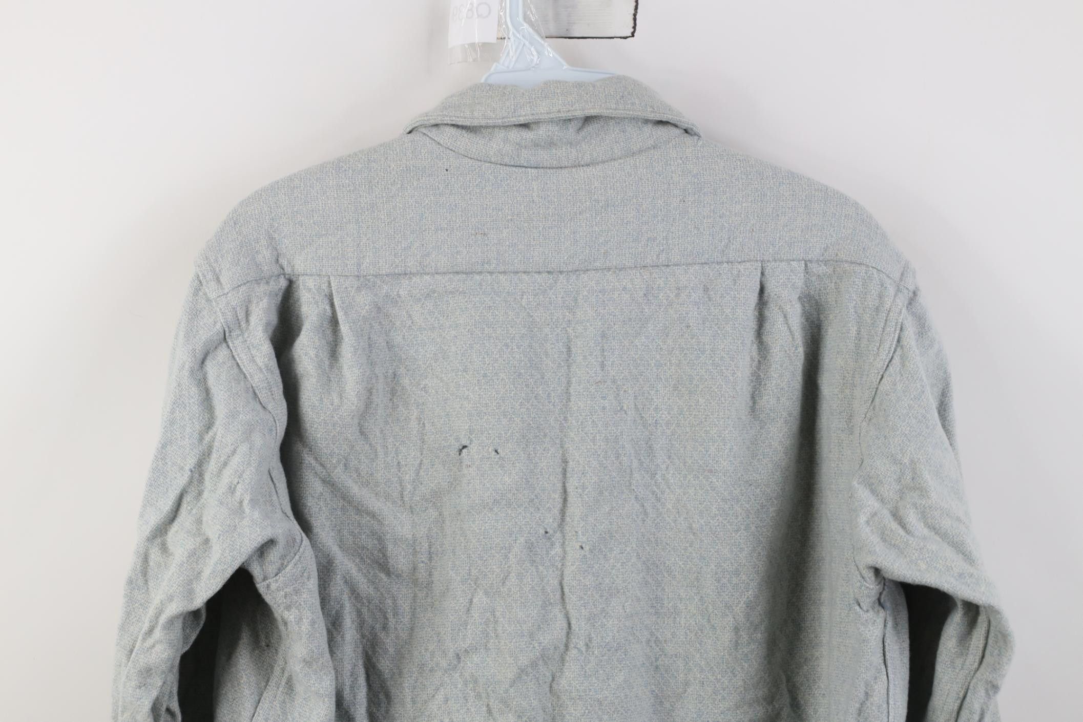 Vintage Vintage 50s 60s Pearl Button Wool Knit Button Shirt Blue USA Size US S / EU 44-46 / 1 - 18 Thumbnail
