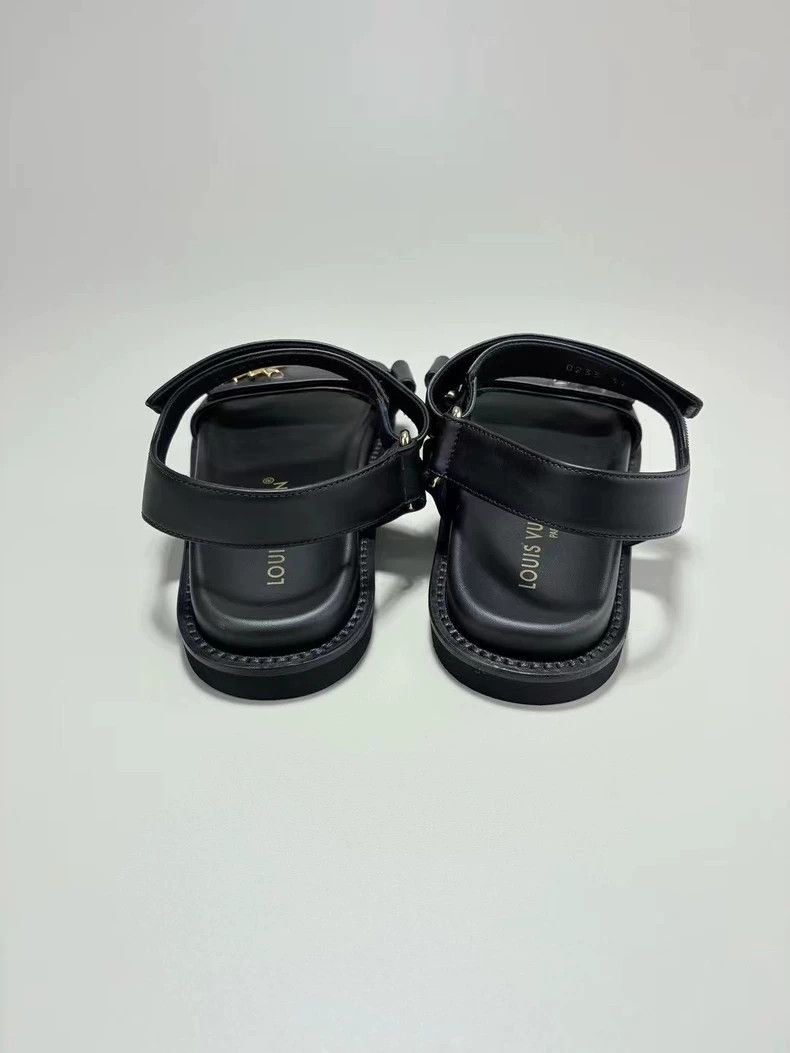 Louis Vuitton Louis Vuitton SUNSET Black Gold Velcro Sandals Size US 5 / EU 37 - 3 Thumbnail
