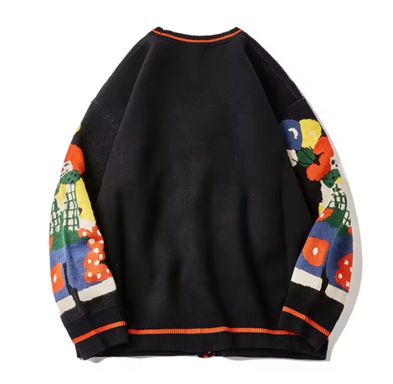 Designer × Japanese Brand Clown Knitted Sweater Men Cardigan Oversized Streetwear Size US M / EU 48-50 / 2 - 2 Thumbnail